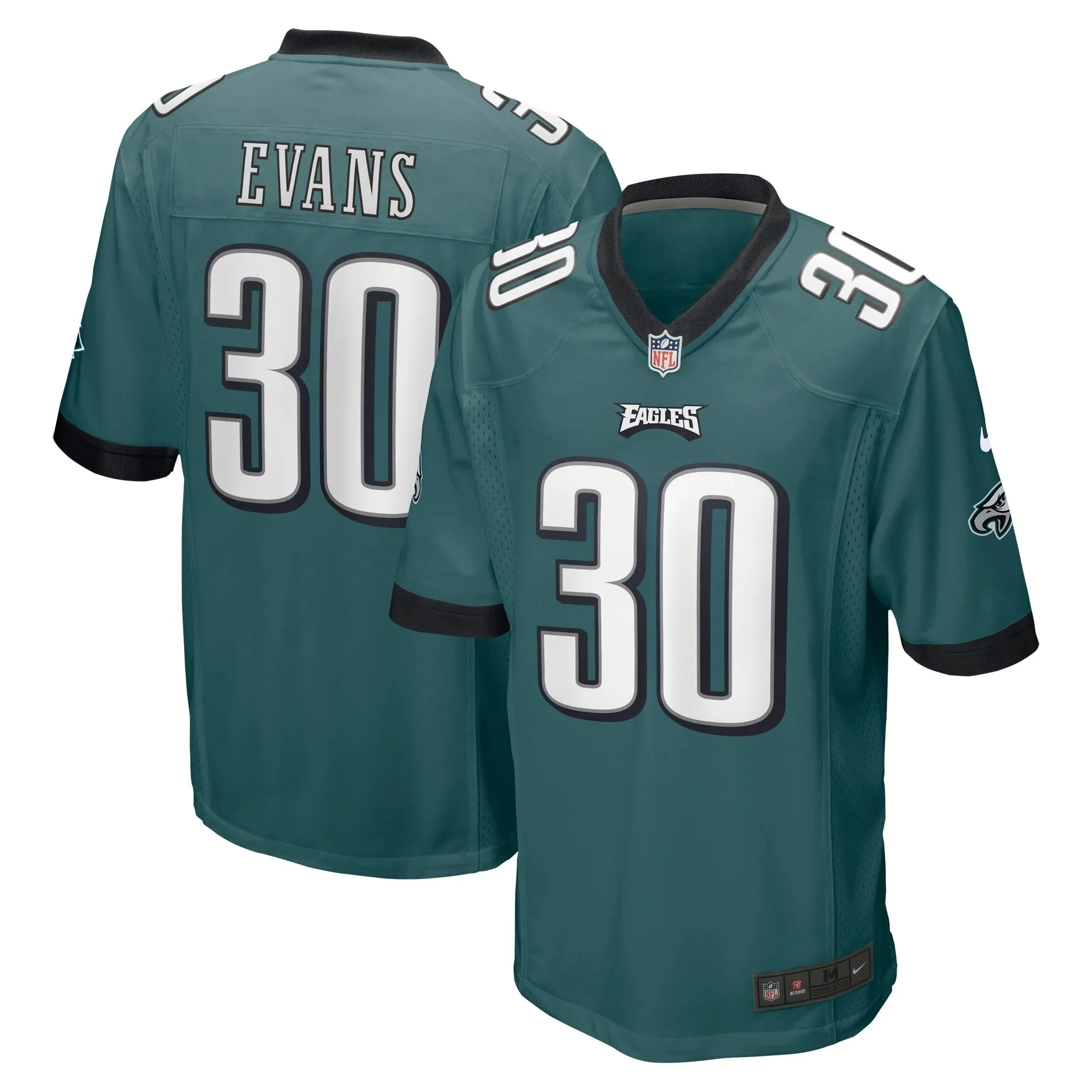 Justin Evans Philadelphia Eagles  Game Player Jersey - Midnight Green