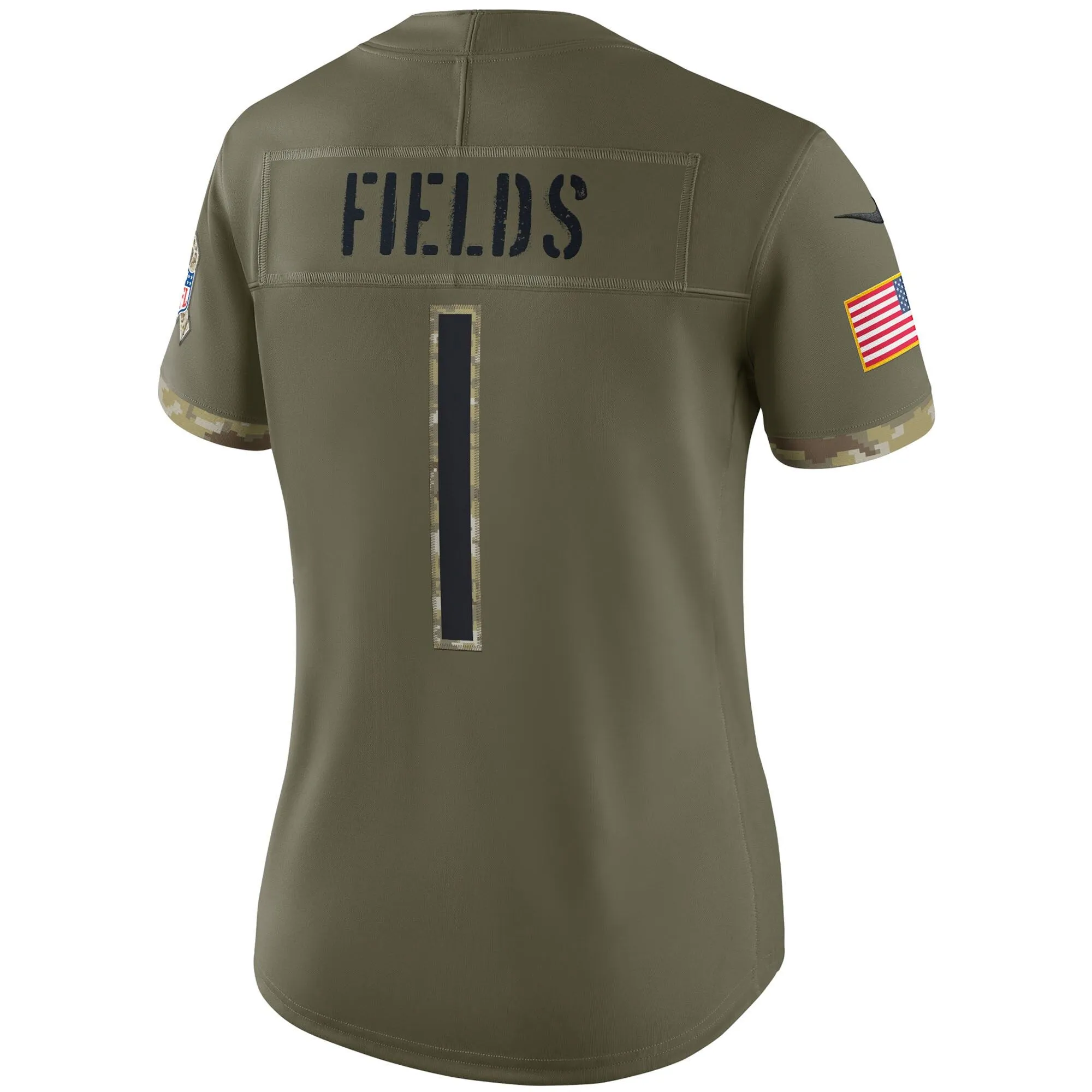 Justin Fields Chicago Bears  Women's 2022 Salute To Service Limited Jersey - Olive