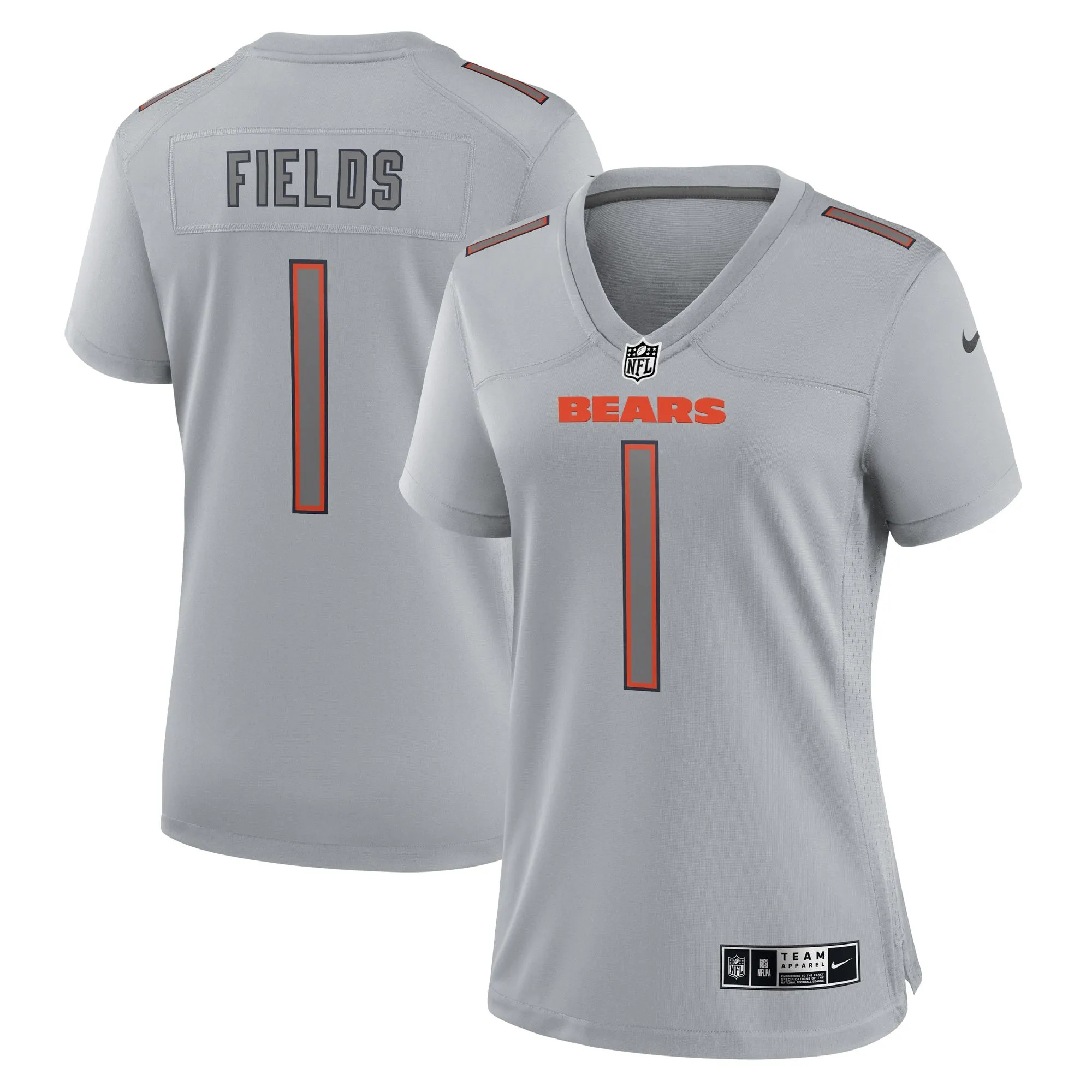 Justin Fields Chicago Bears  Women's Atmosphere Fashion Game Jersey - Gray