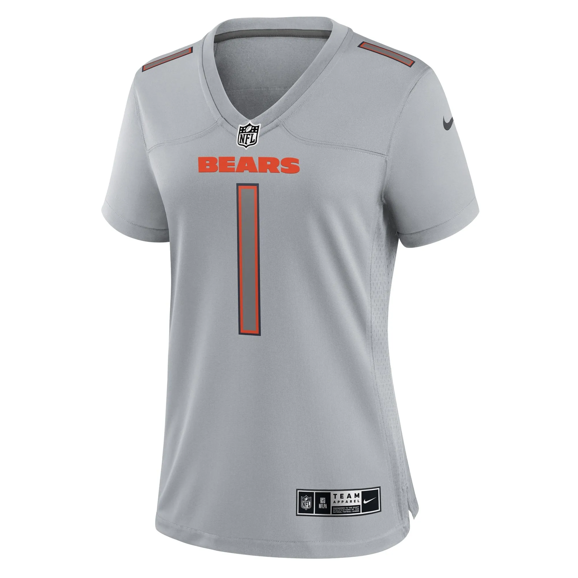 Justin Fields Chicago Bears  Women's Atmosphere Fashion Game Jersey - Gray