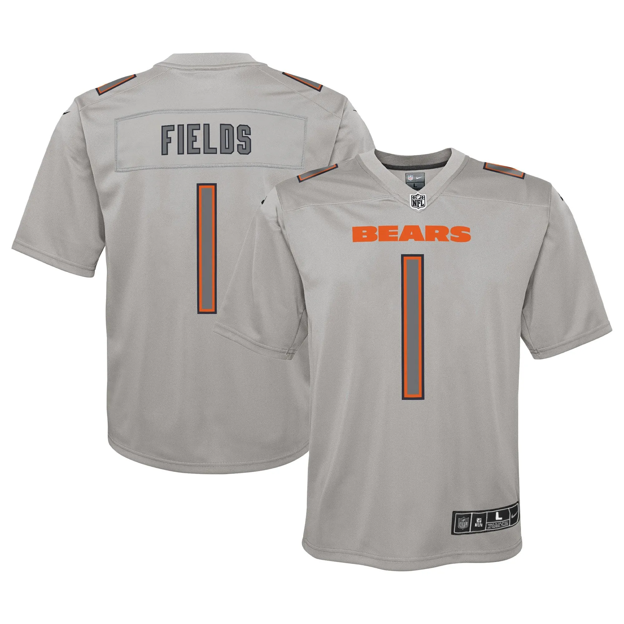 Justin Fields Chicago Bears  Youth Atmosphere Game Jersey - Gray