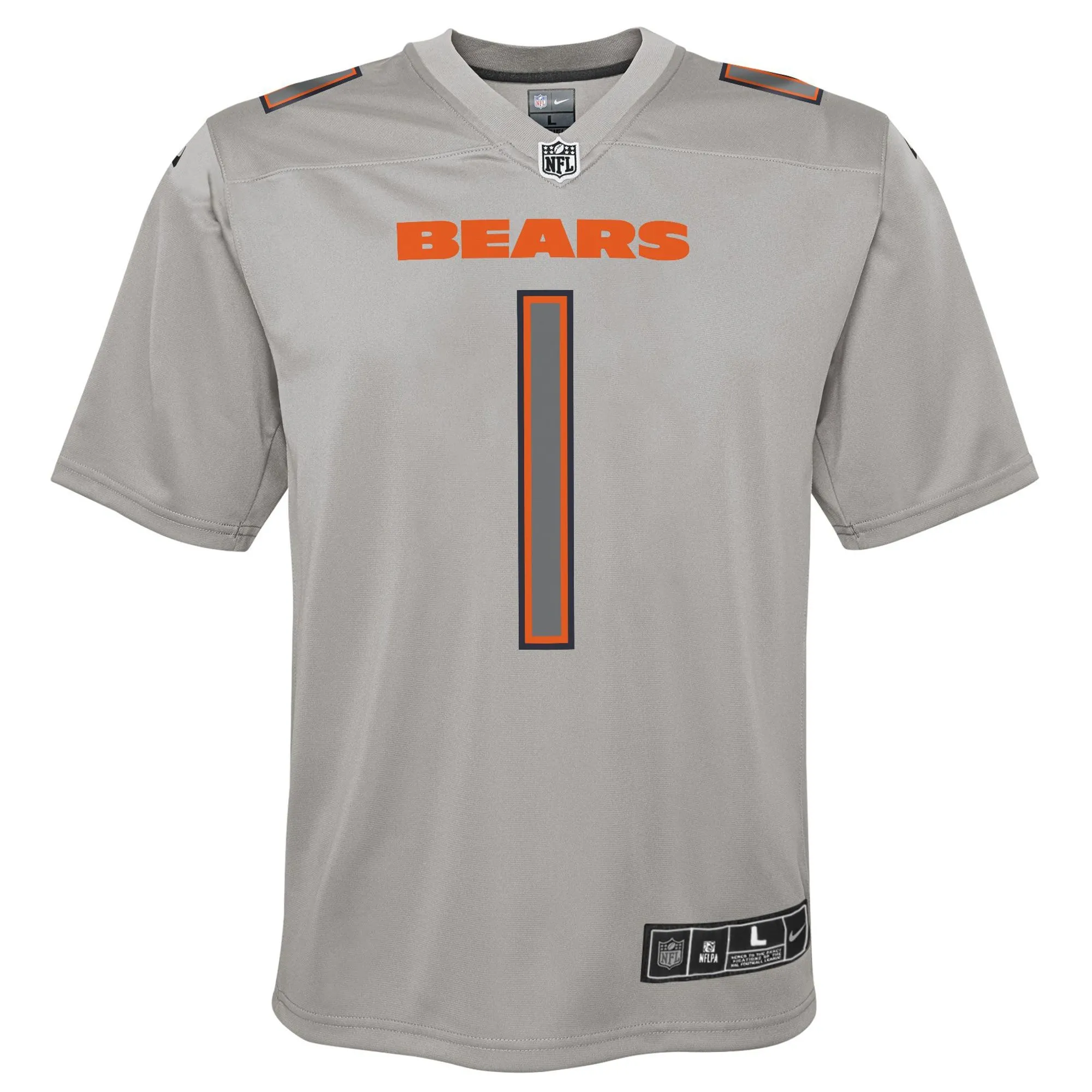 Justin Fields Chicago Bears  Youth Atmosphere Game Jersey - Gray