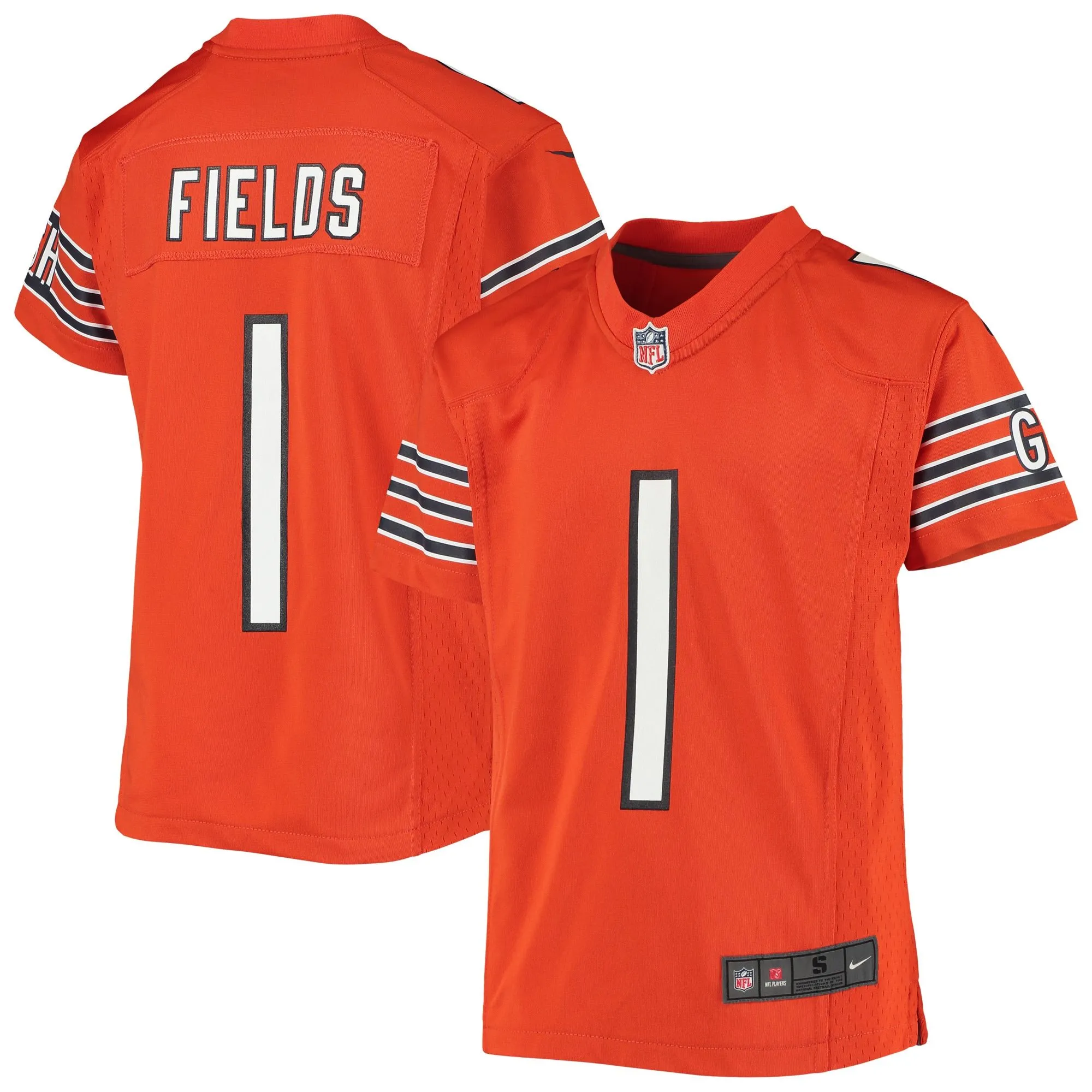 Justin Fields Chicago Bears  Youth Game Jersey - Orange