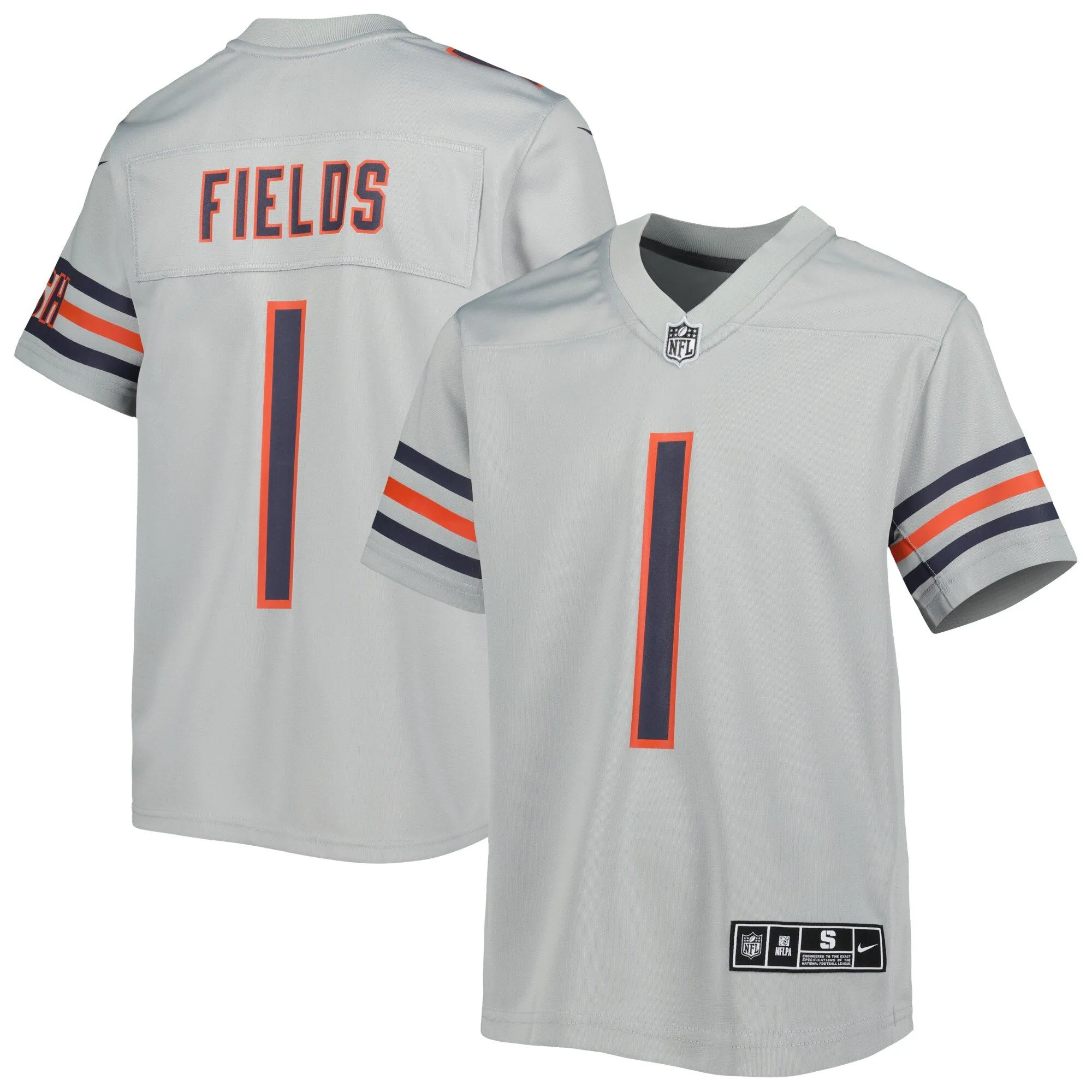 Justin Fields Chicago Bears  Youth Inverted Game Jersey - Gray