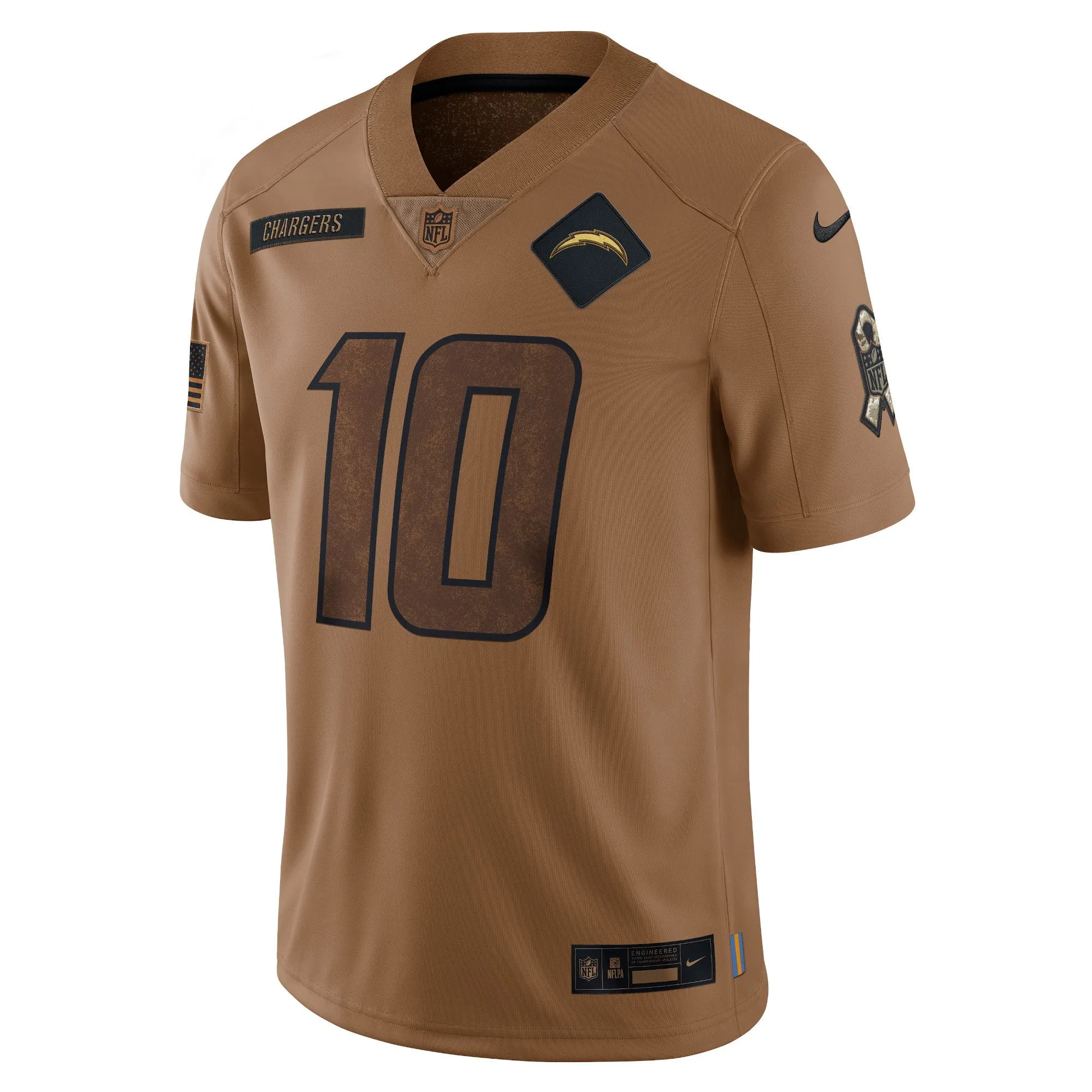 Justin Herbert Los Angeles Chargers  2023 Salute To Service Limited Jersey - Brown