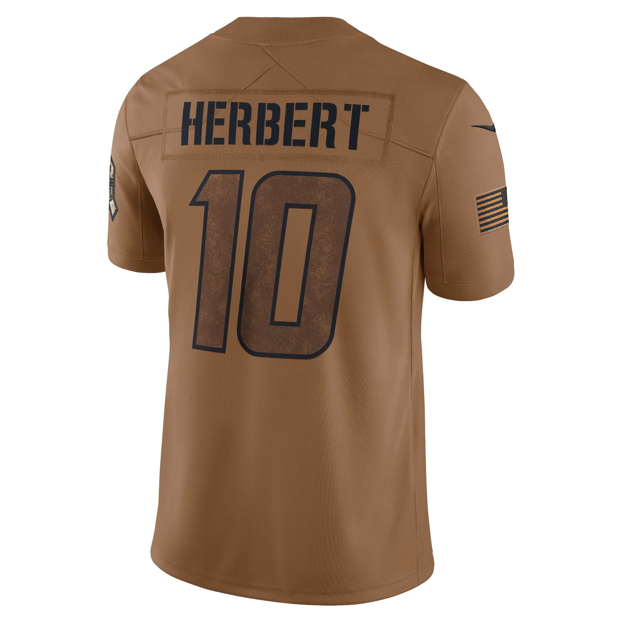 Justin Herbert Los Angeles Chargers  2023 Salute To Service Limited Jersey - Brown