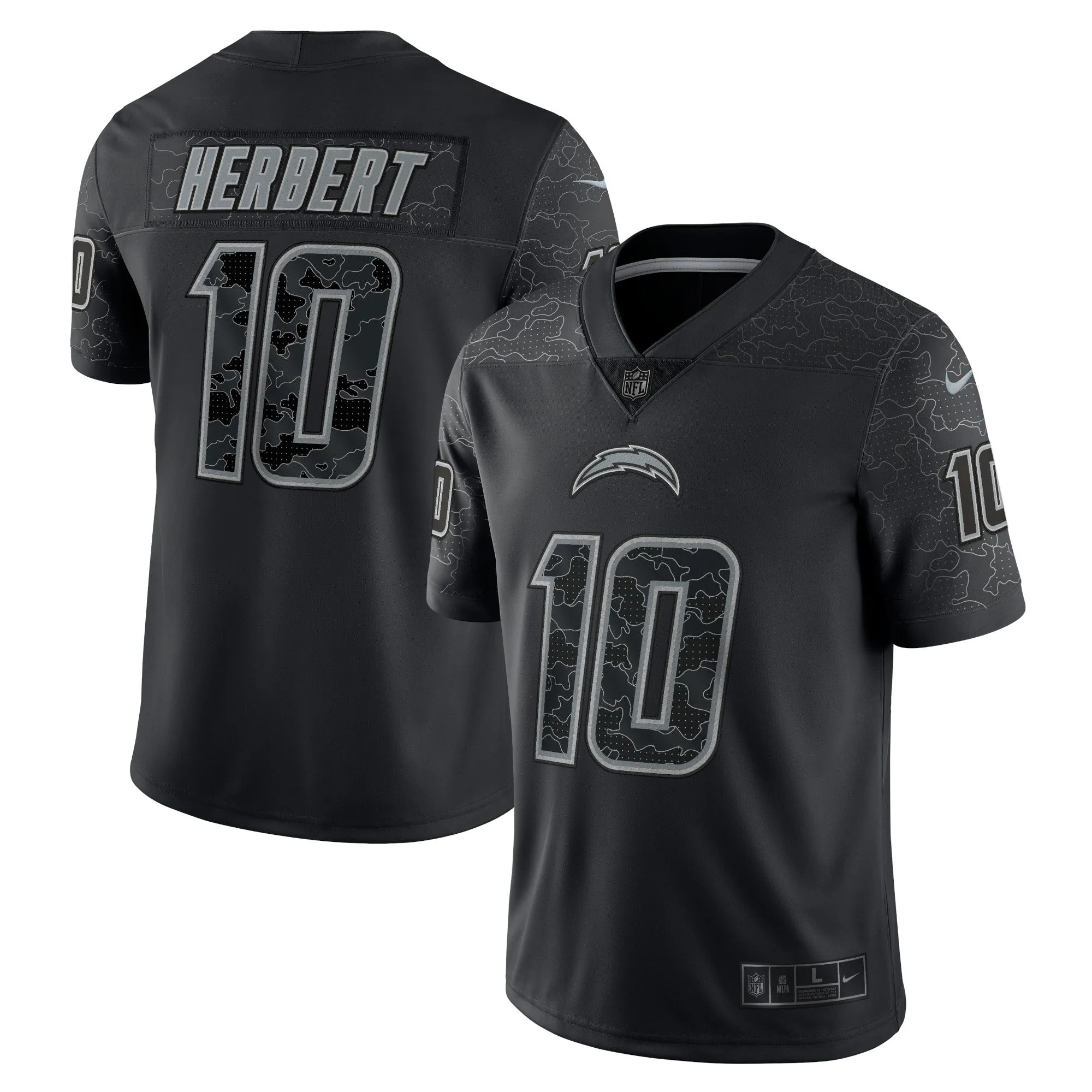 Justin Herbert Los Angeles Chargers  RFLCTV Limited Jersey - Black