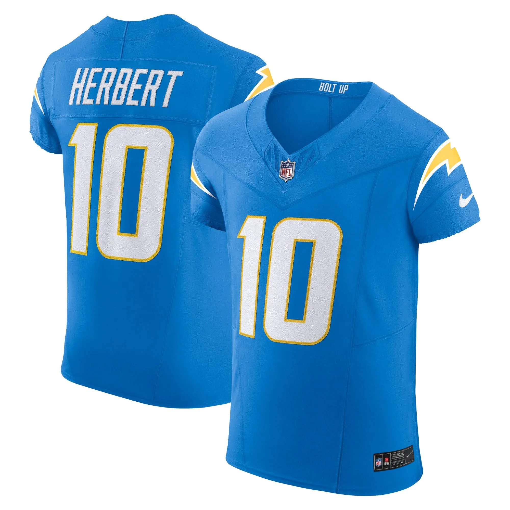 Justin Herbert Los Angeles Chargers   Vapor F.U.S.E. Elite Jersey - Powder Blue