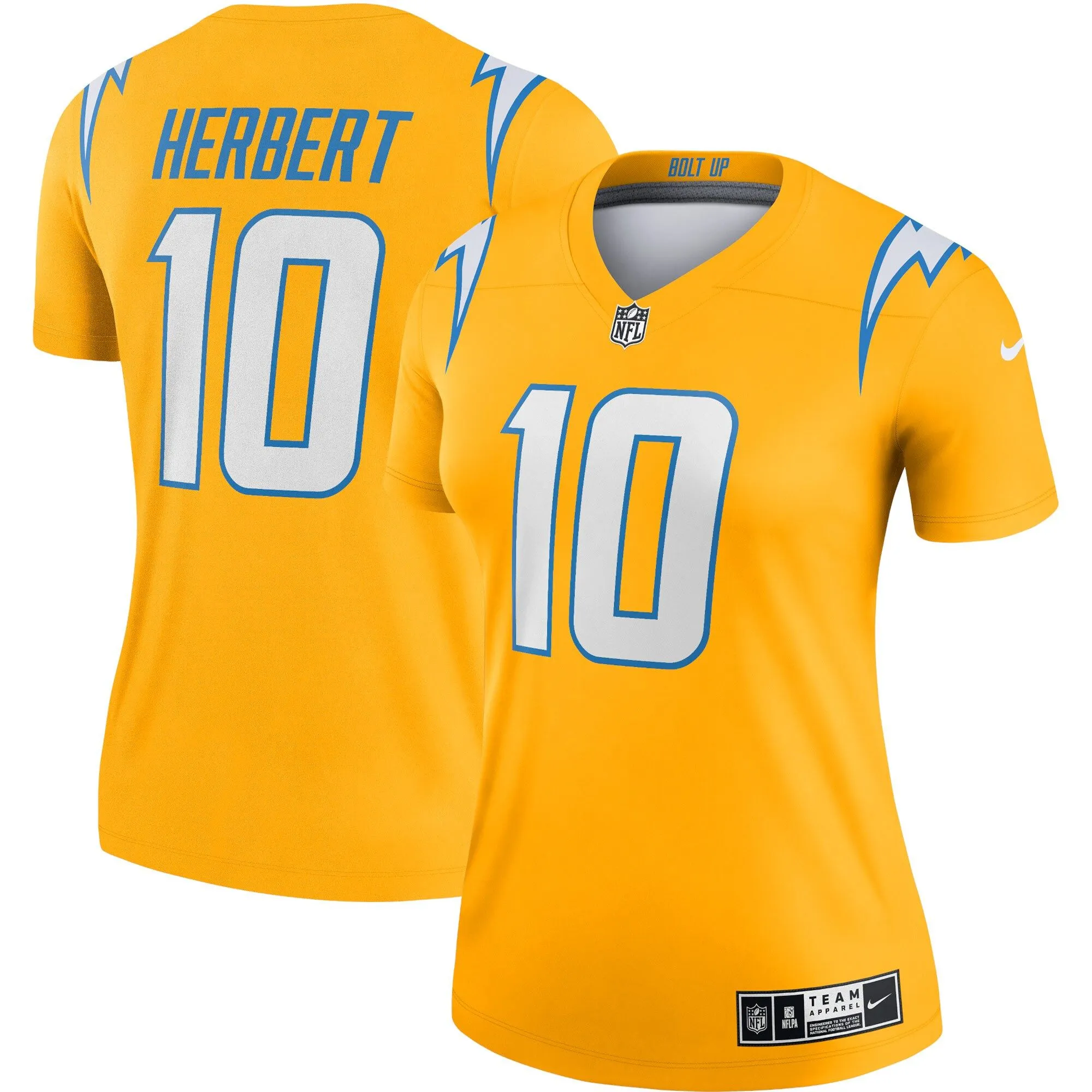 Justin Herbert Los Angeles Chargers  Women's Inverted Legend Jersey - Gold