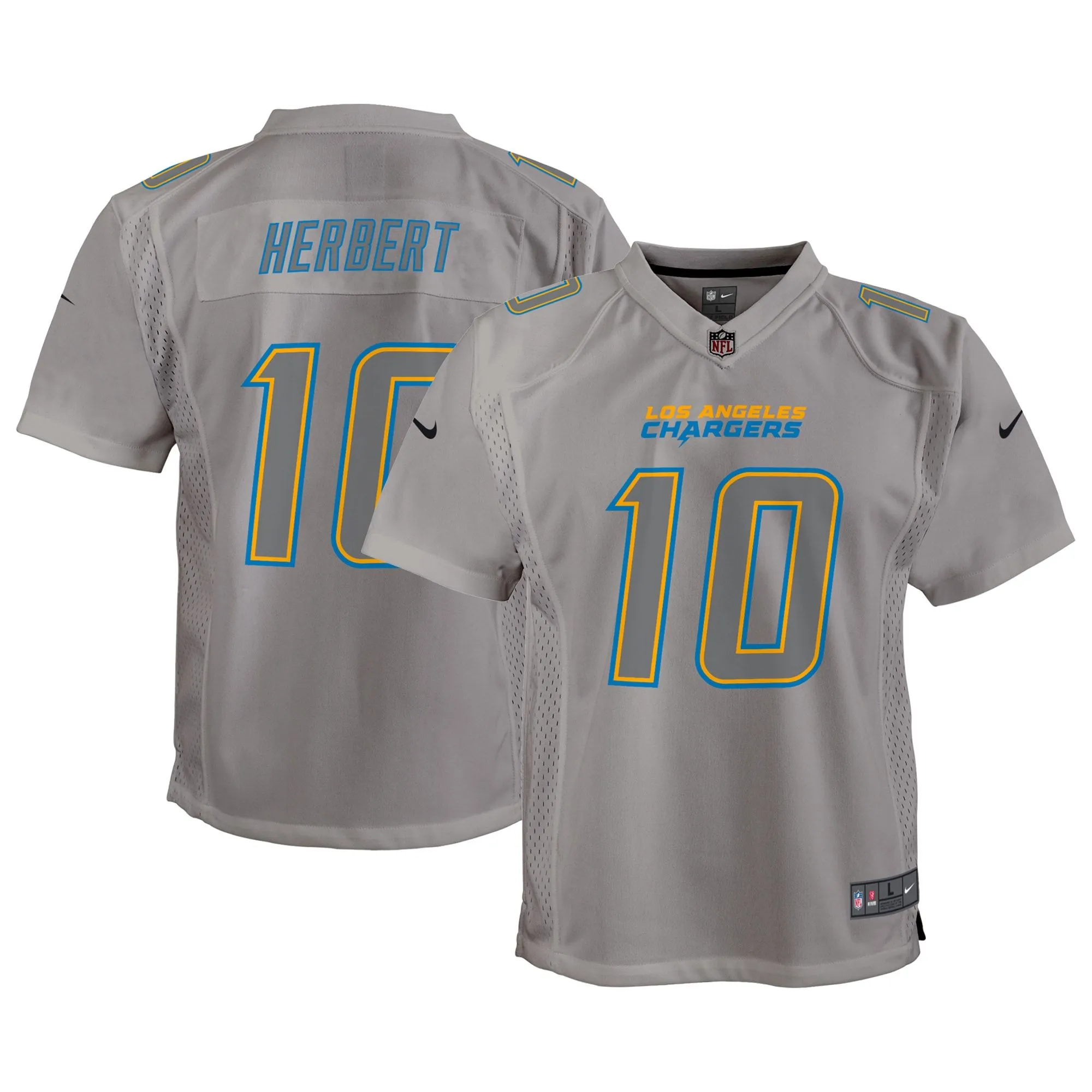 Justin Herbert Los Angeles Chargers  Youth Atmosphere Game Jersey - Gray