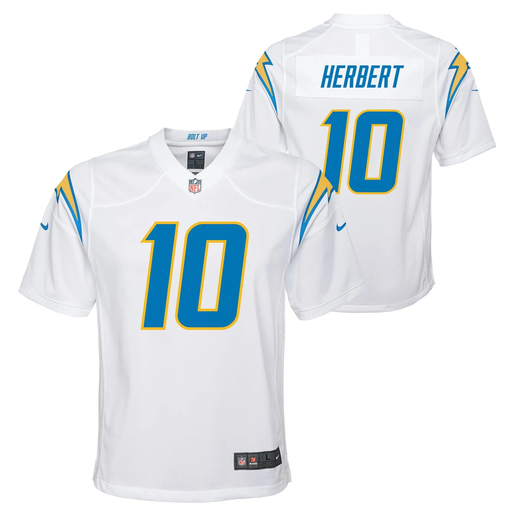 Justin Herbert Los Angeles Chargers  Youth Game Jersey - White