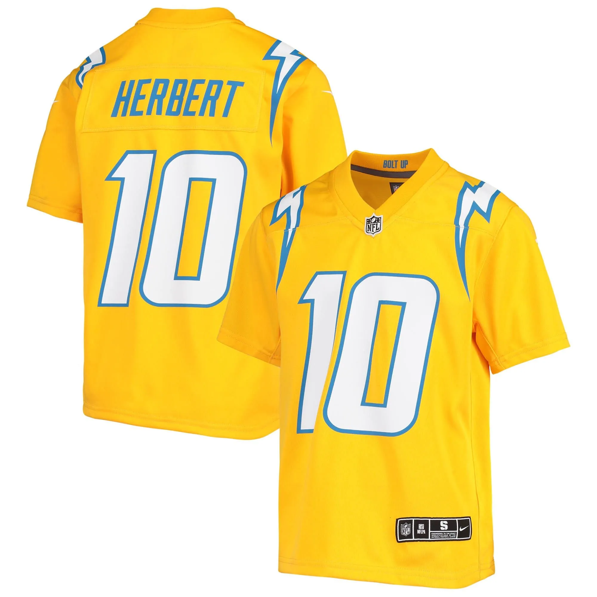 Justin Herbert Los Angeles Chargers  Youth Inverted Team Game Jersey - Gold