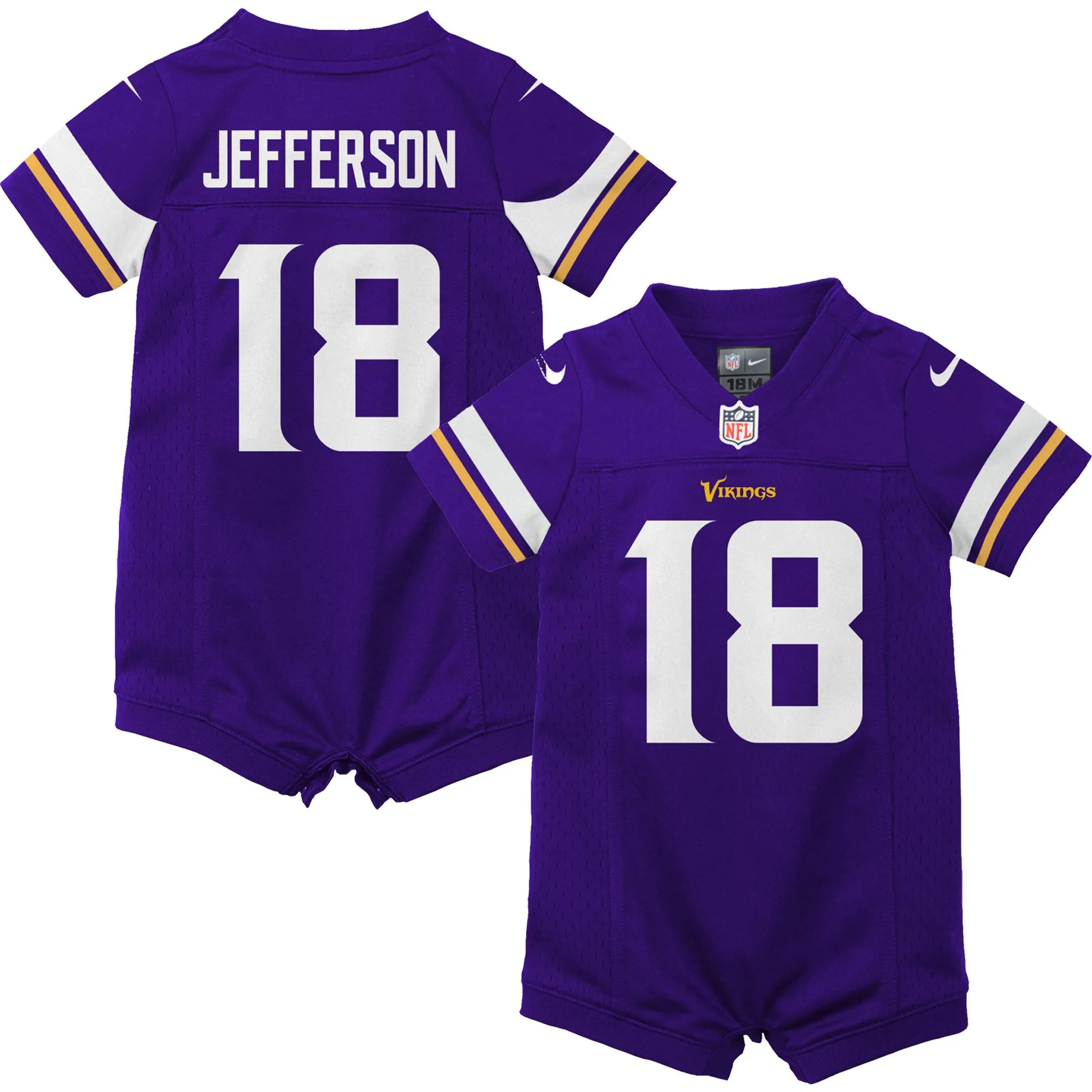 Justin Jefferson Minnesota Vikings  Newborn & Infant Game Romper Jersey - Purple