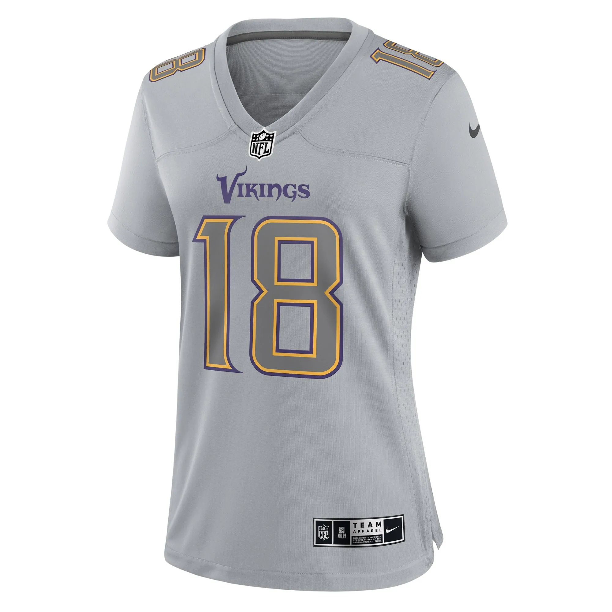 Justin Jefferson Minnesota Vikings  Women's Atmosphere Fashion Game Jersey - Gray