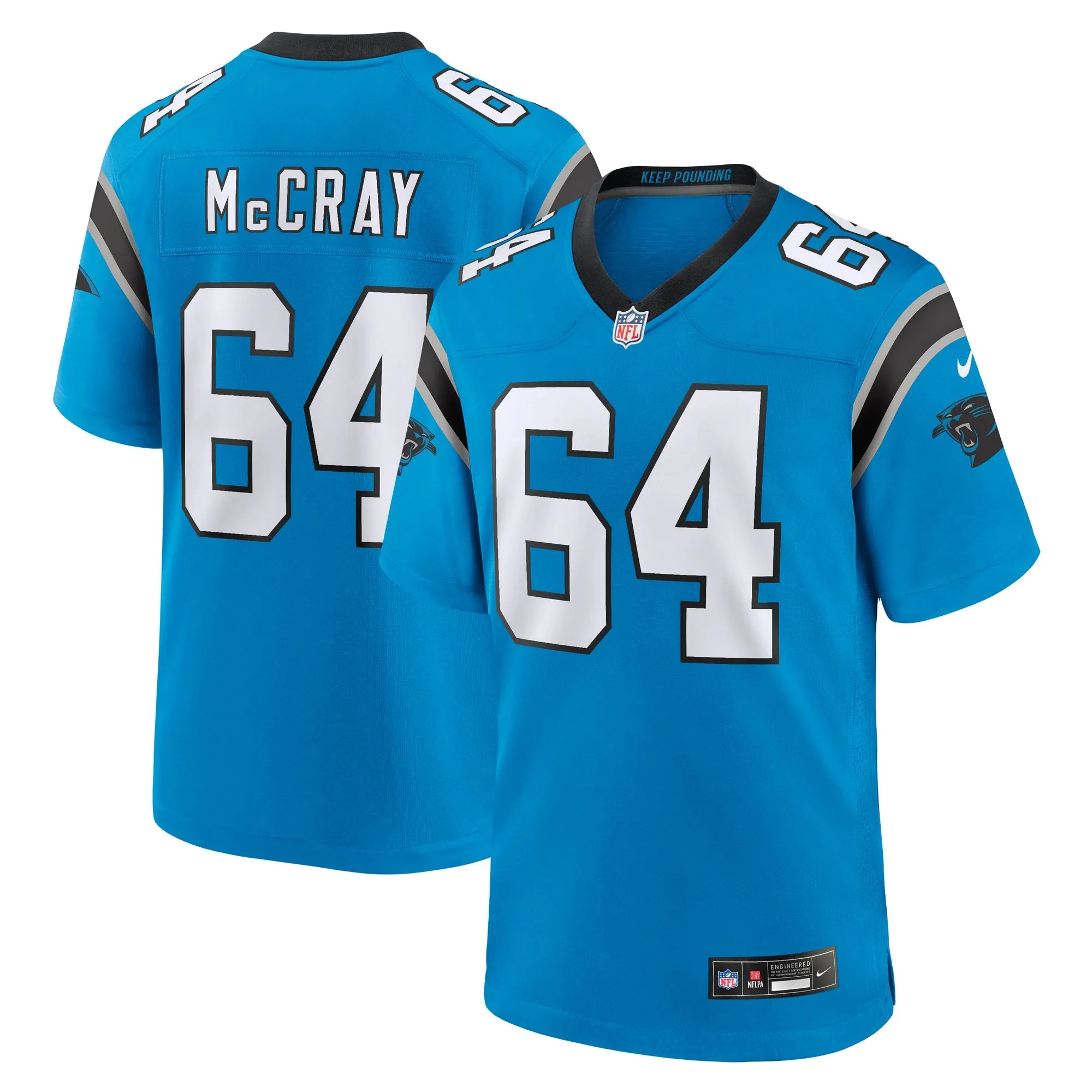 Justin McCray Carolina Panthers  Alternate Game Jersey - Blue