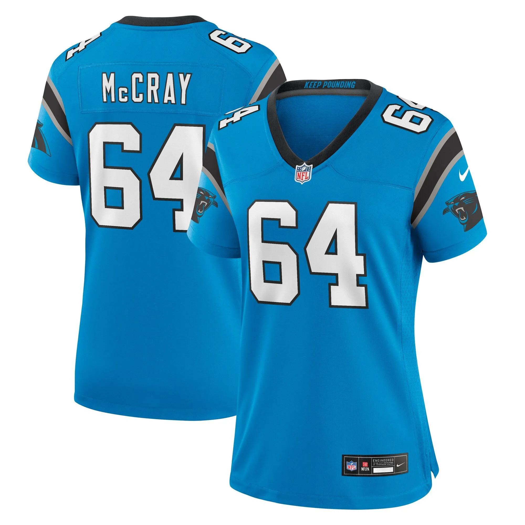 Justin McCray Carolina Panthers  Women's Alternate Game Jersey - Blue