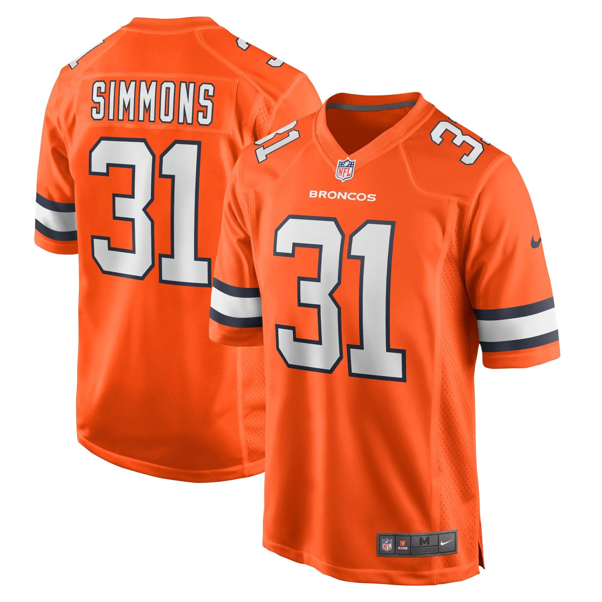 Justin Simmons Denver Broncos  Alternate Game Jersey - Orange