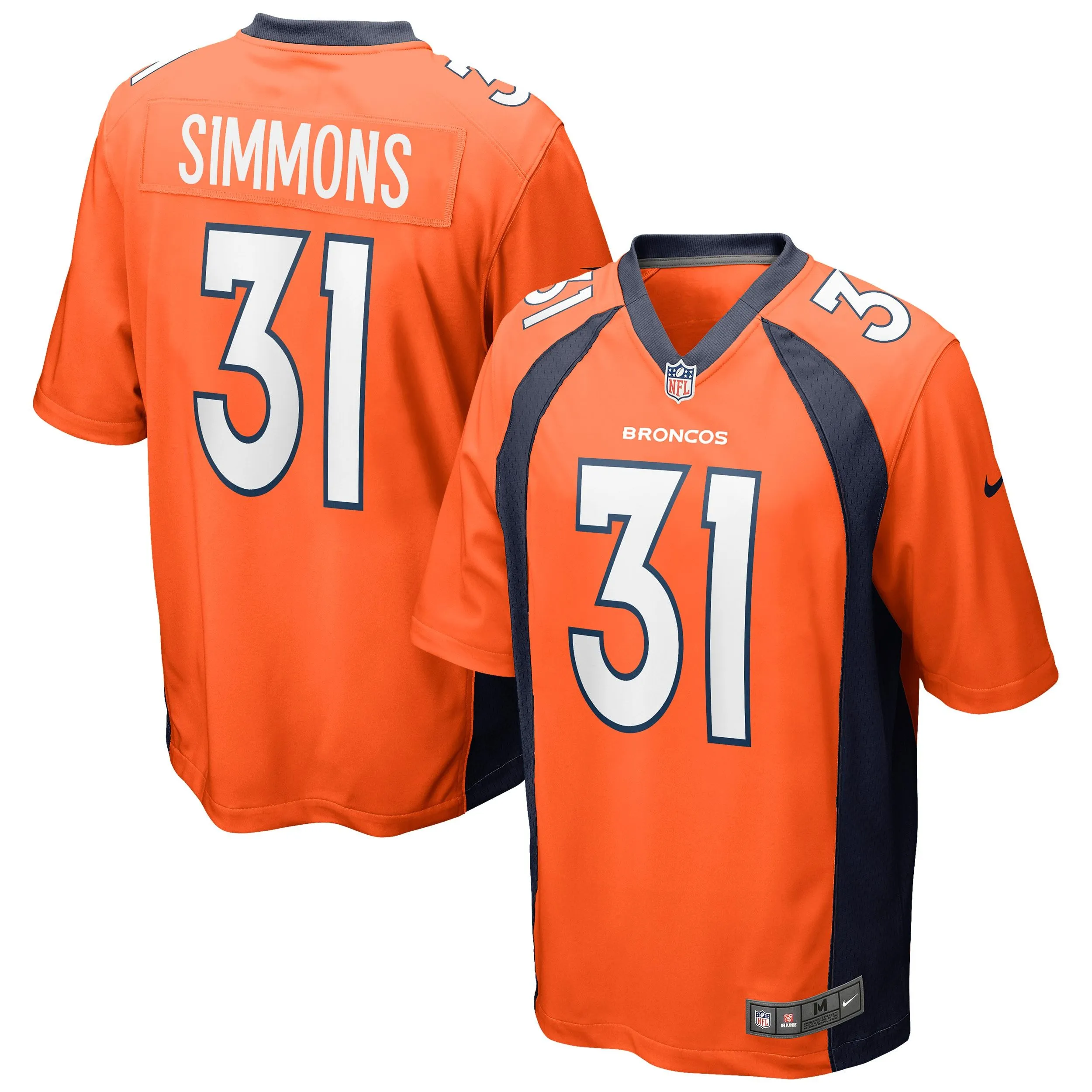 Justin Simmons Denver Broncos  Game Jersey - Orange