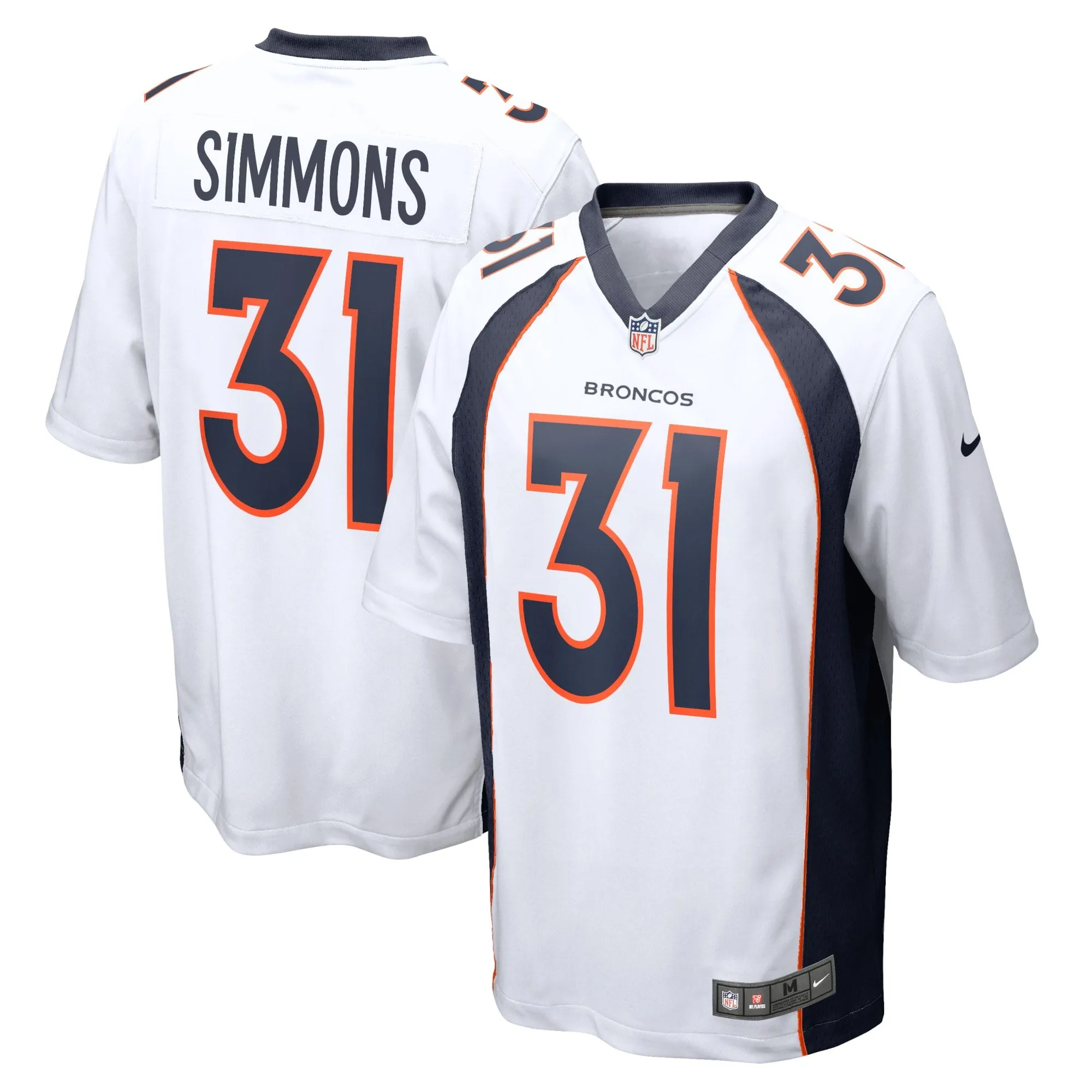 Justin Simmons Denver Broncos  Game Jersey - White