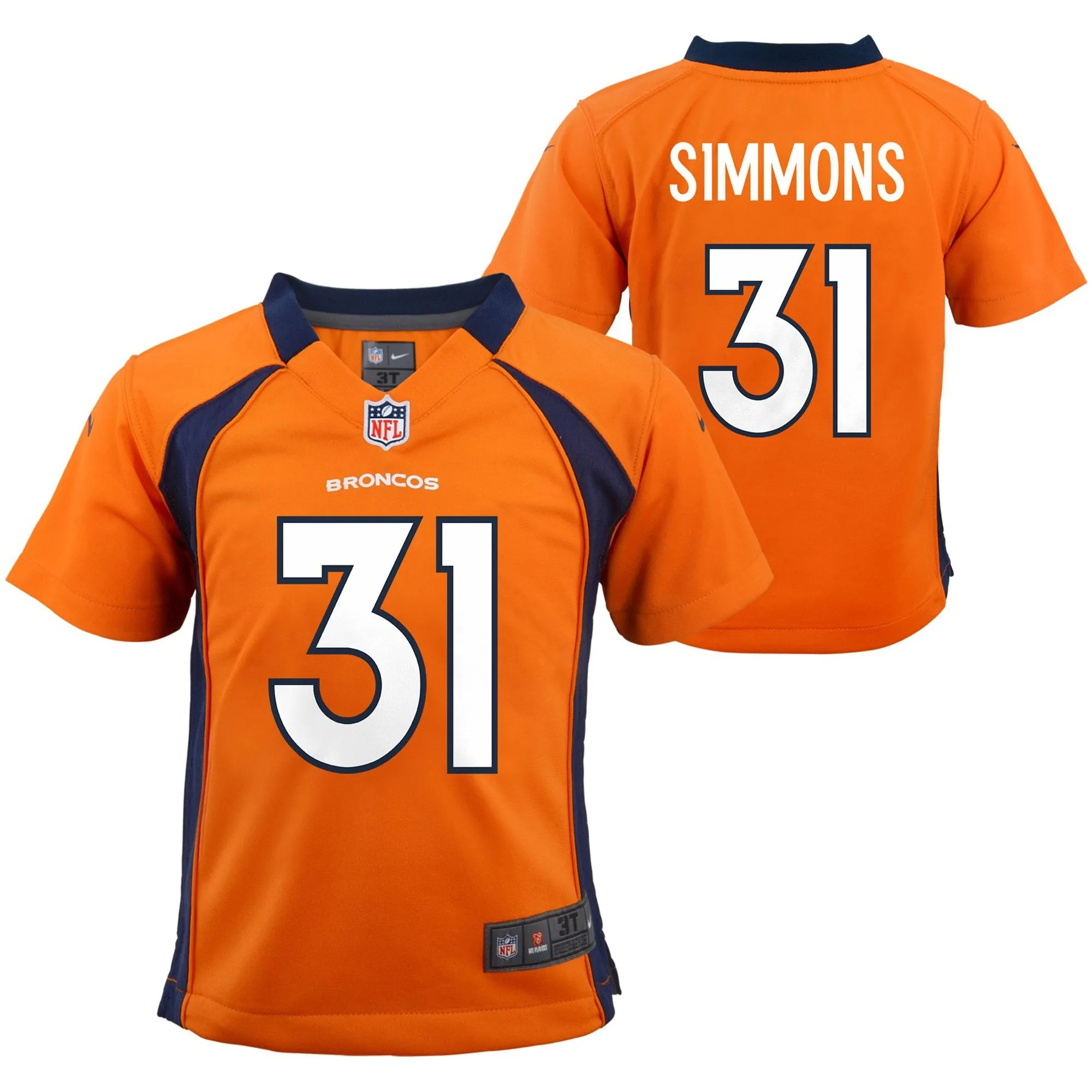 Justin Simmons Denver Broncos  Toddler Game Jersey - Orange