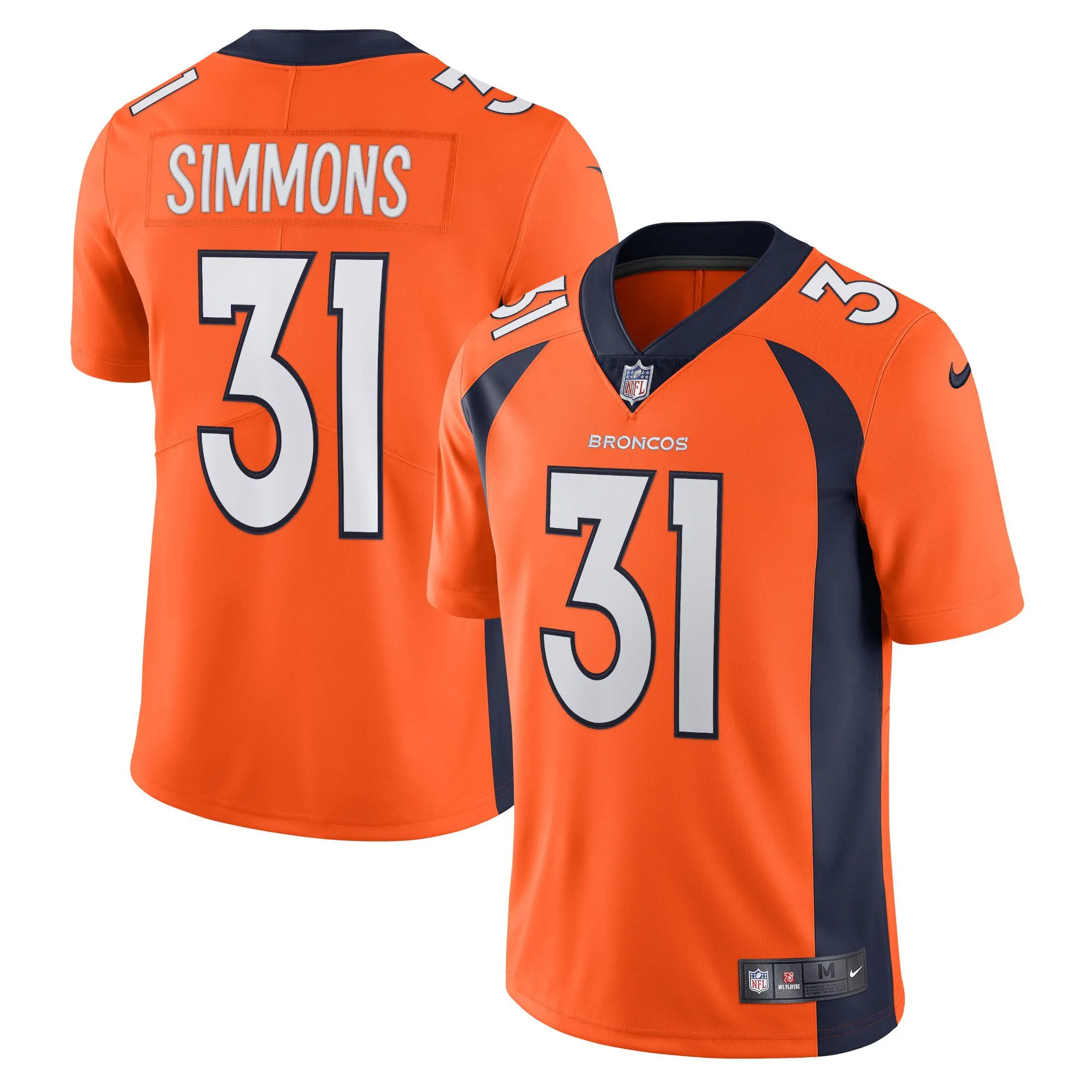 Justin Simmons Denver Broncos  Vapor Limited Jersey - Orange