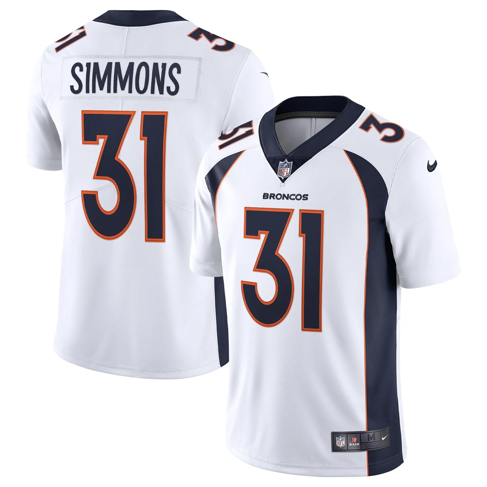 Justin Simmons Denver Broncos  Vapor Limited Jersey - White