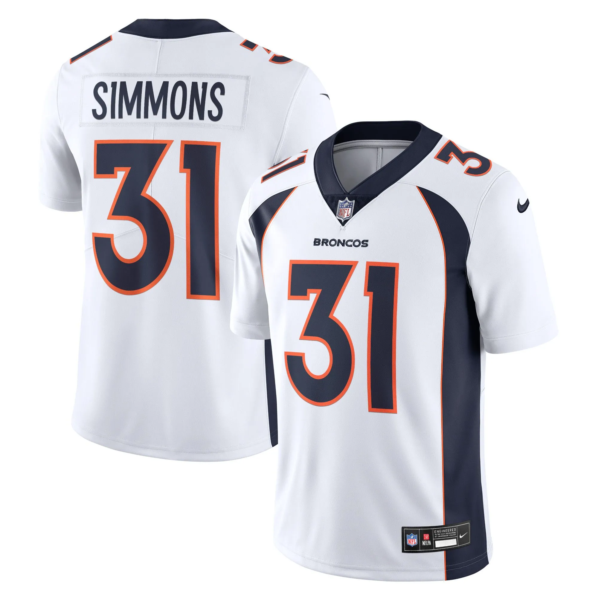 Justin Simmons Denver Broncos   Vapor Untouchable Limited Jersey - White