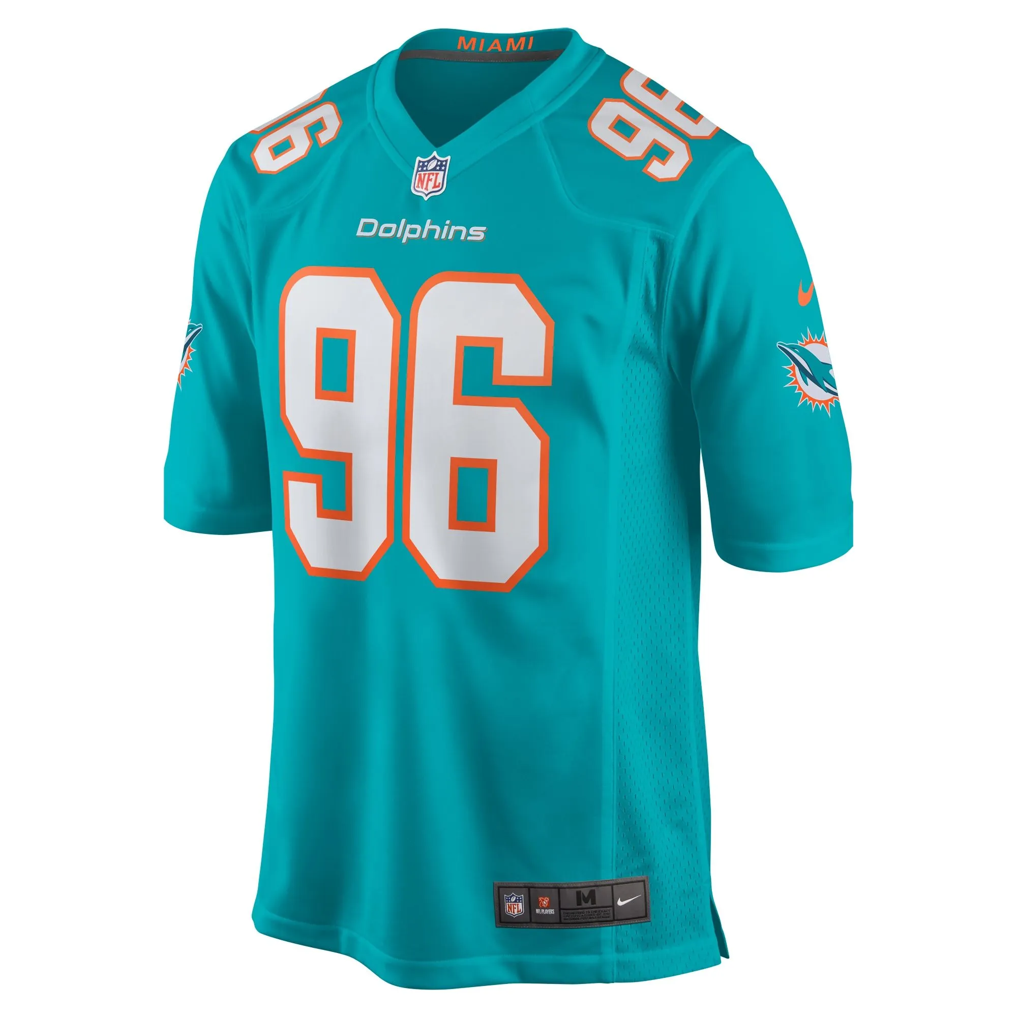 Justin Zimmer Miami Dolphins  Home Game Player Jersey - Aqua