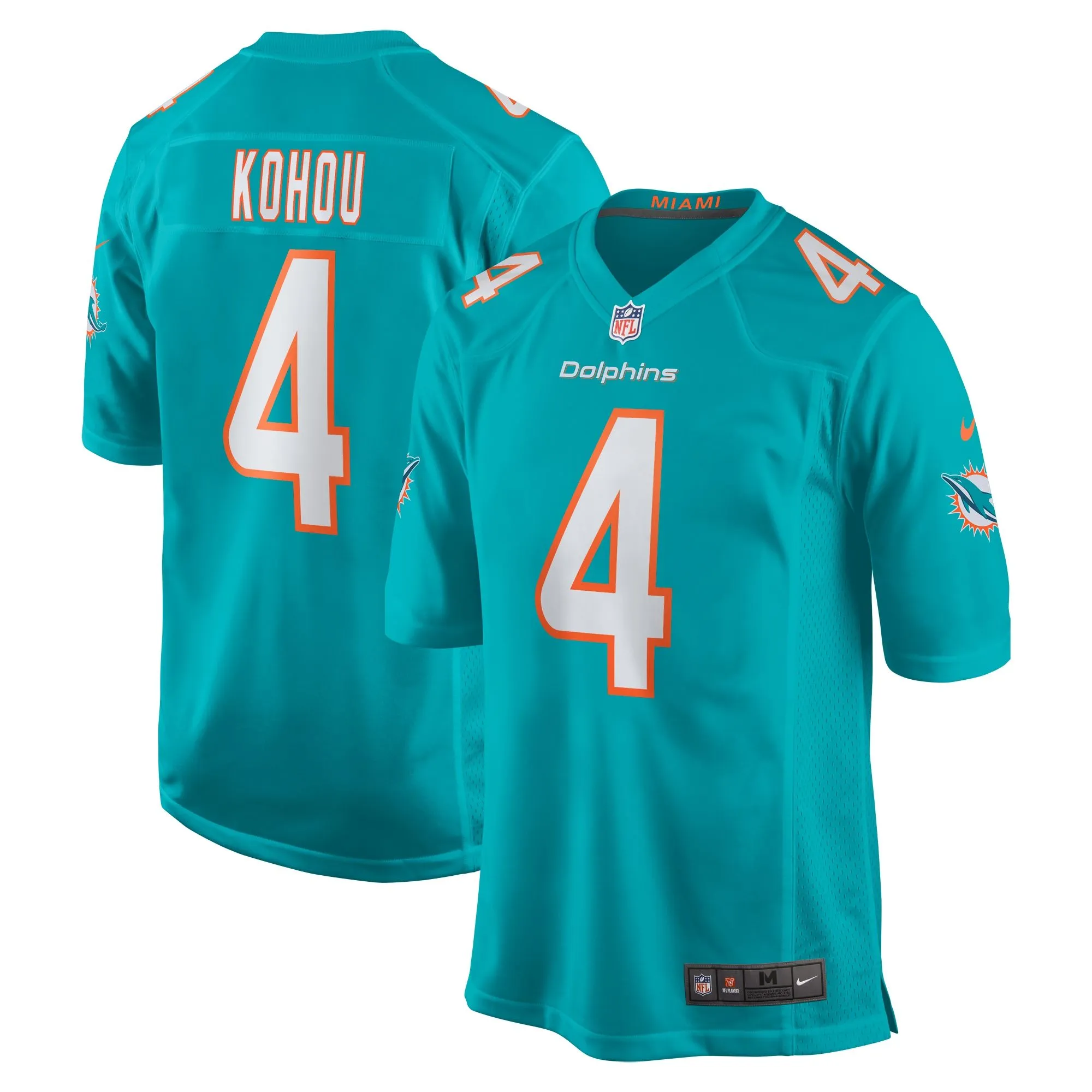 Kader Kohou Miami Dolphins  Game Player Jersey - Aqua