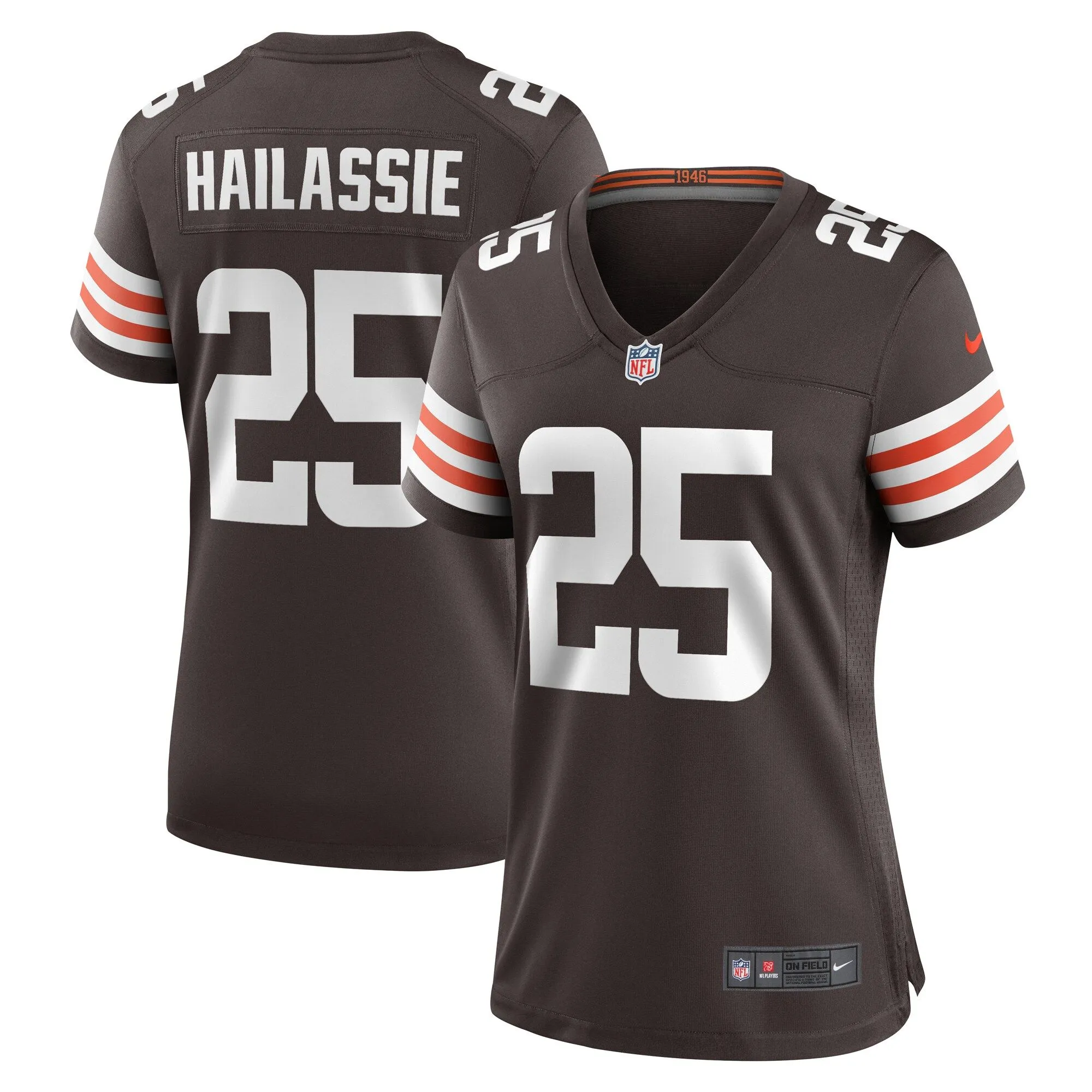 Kahlef Hailassie Cleveland Browns  Women's Team Game Jersey -  Brown