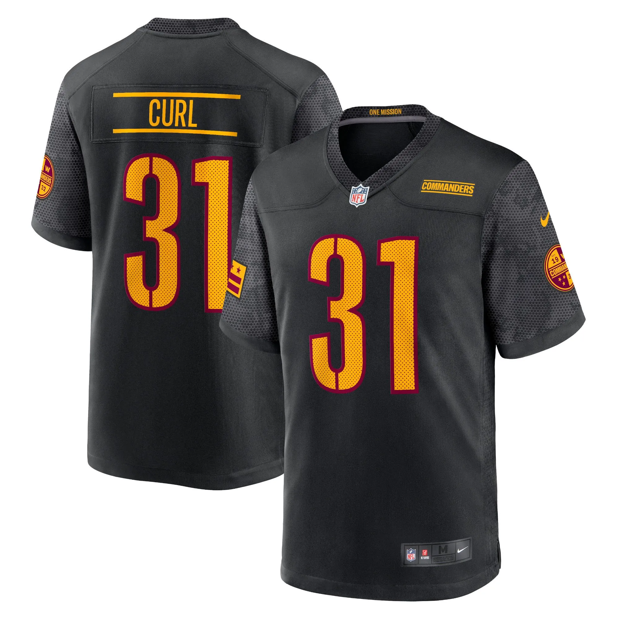 Kamren Curl Washington Commanders  Alternate Game Player Jersey - Black