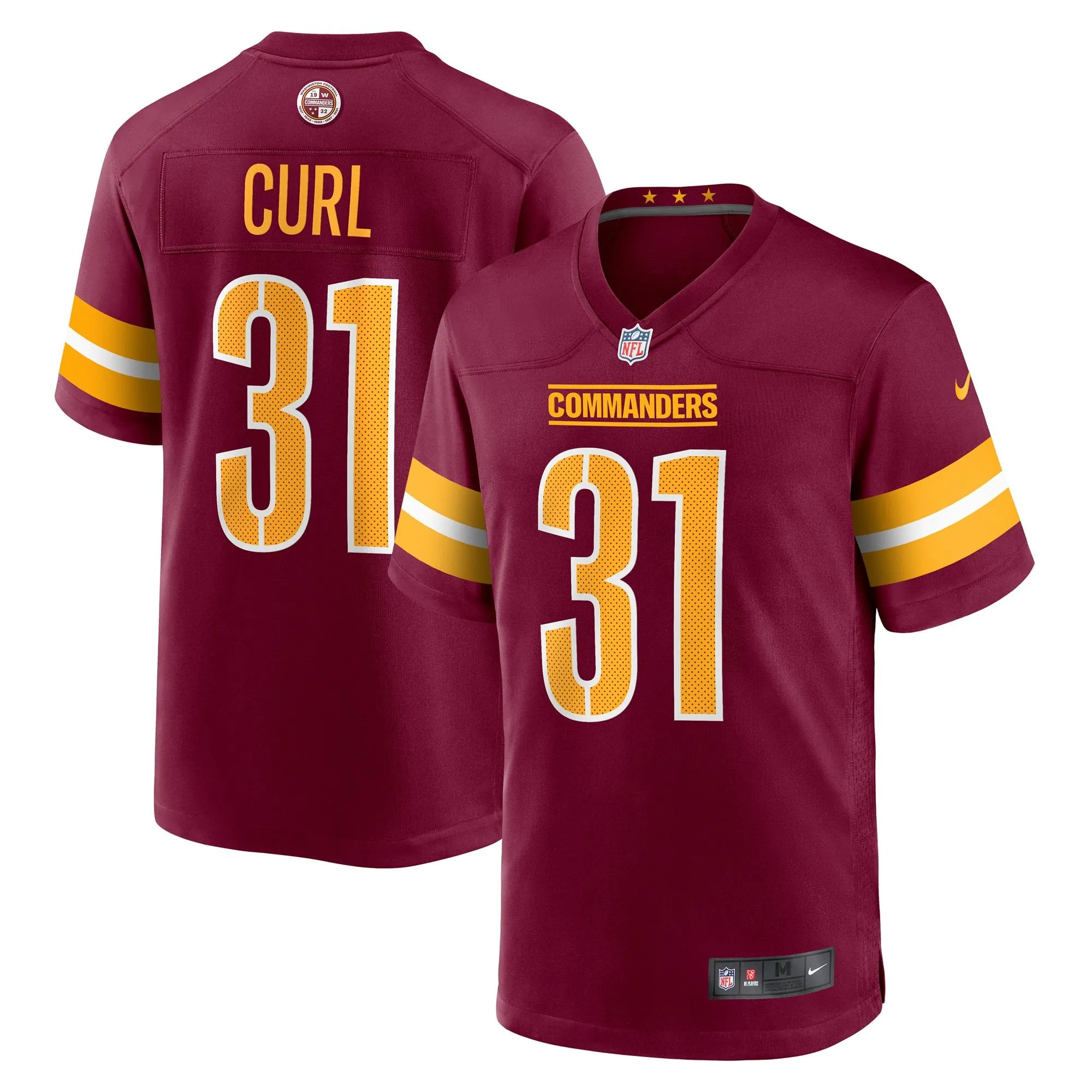 Kamren Curl Washington Commanders  Player Game Jersey - Burgundy