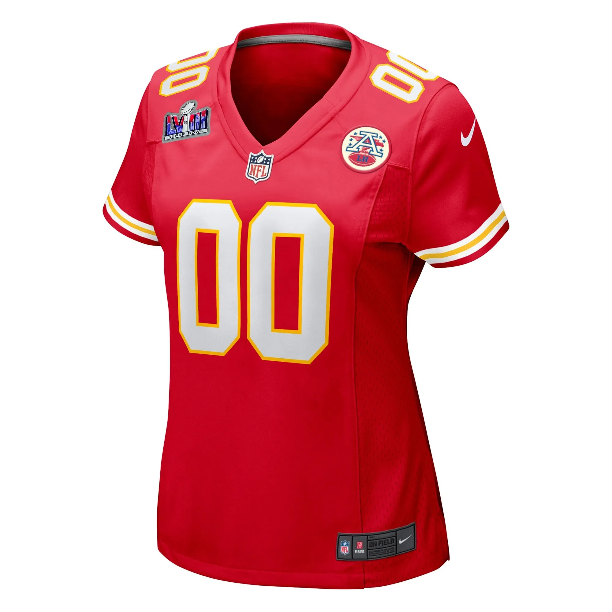 Kansas City Chiefs  Women's Super Bowl LVIII Patch Custom Game Jersey - Red