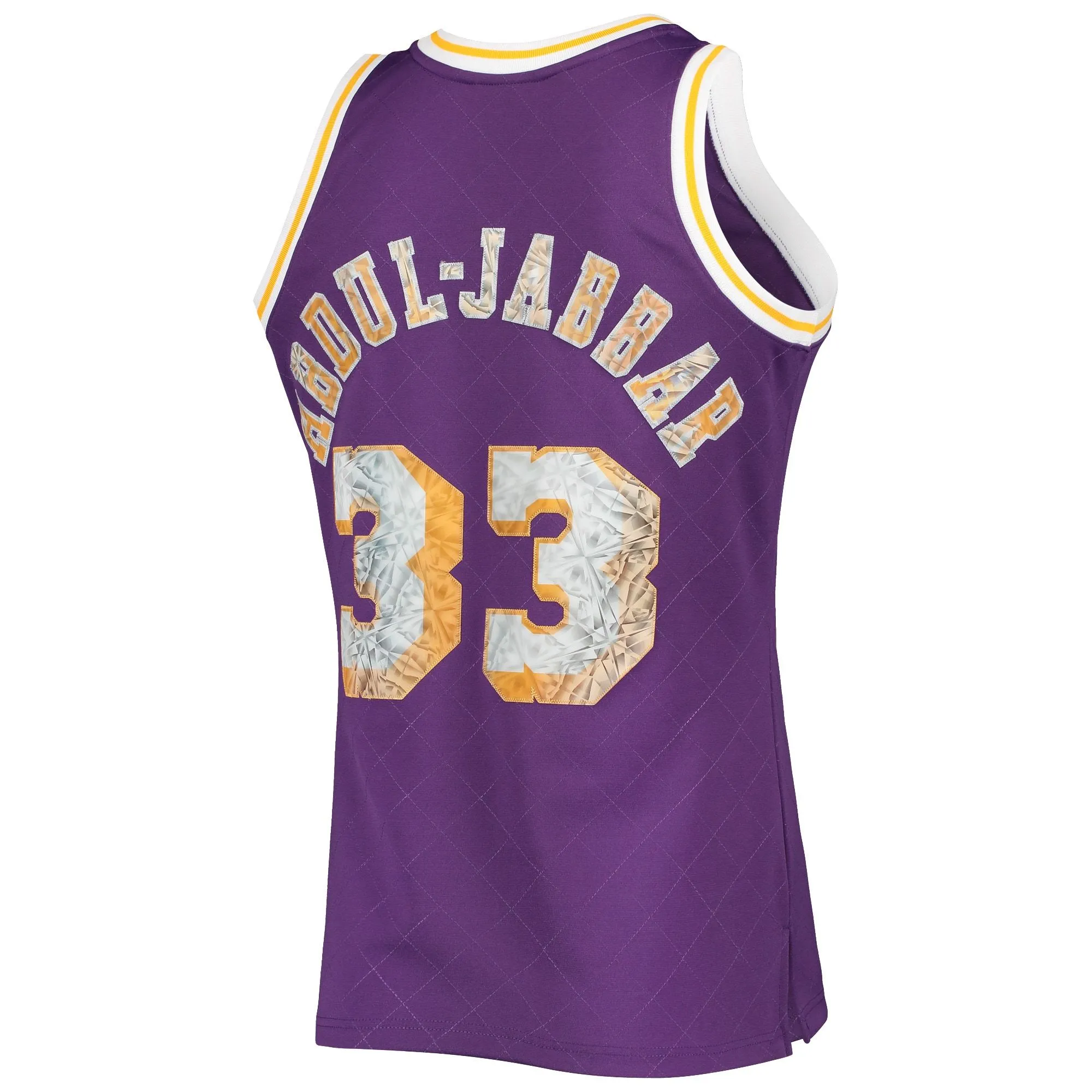 Kareem Abdul-Jabbar Los Angeles Lakers Mitchell & Ness 1996-97 Hardwood Classics NBA 75th Anniversary Diamond Swingman Jersey - Purple