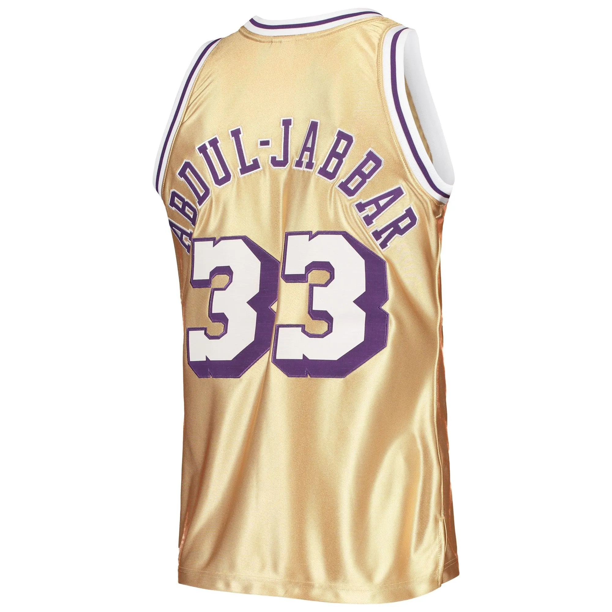 Kareem Abdul-Jabbar Los Angeles Lakers Mitchell & Ness 75th Anniversary 1983/84 Hardwood Classics Swingman Jersey - Gold