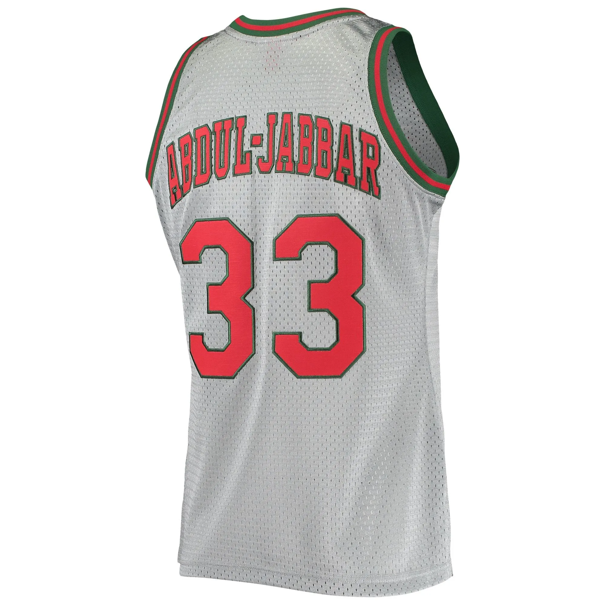 Kareem Abdul-Jabbar Milwaukee Bucks Mitchell & Ness 75th Anniversary 1971/72 Hardwood Classics Swingman Jersey - Silver