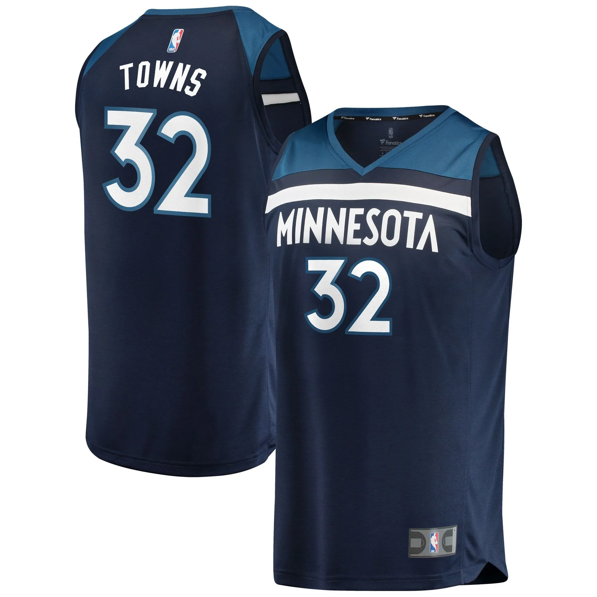 Karl-Anthony Towns Minnesota Timberwolves Fanatics Branded Fast Break Replica Player Jersey Navy - Icon Edition