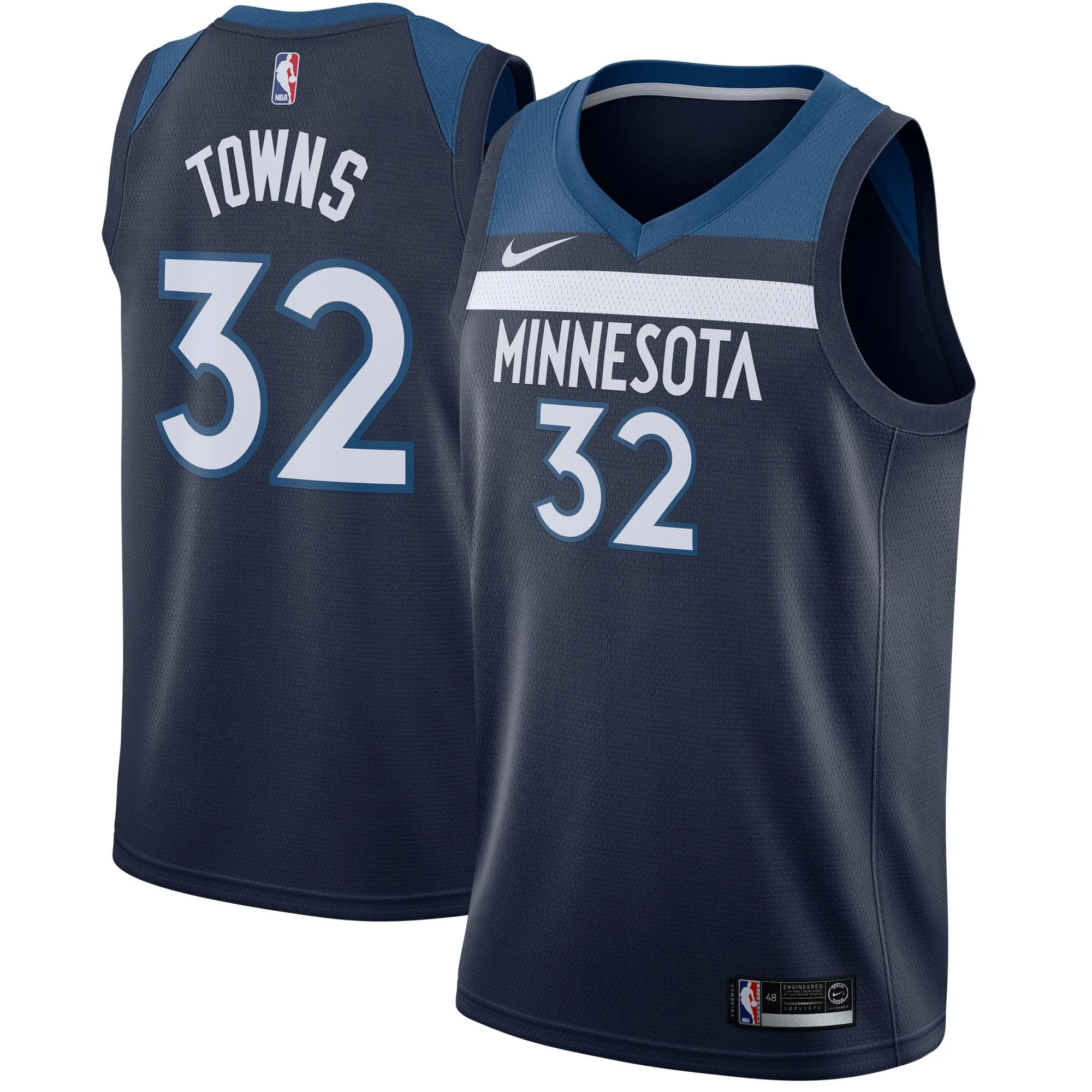 Karl-Anthony Towns Minnesota Timberwolves  Swingman Jersey Navy - Icon Edition