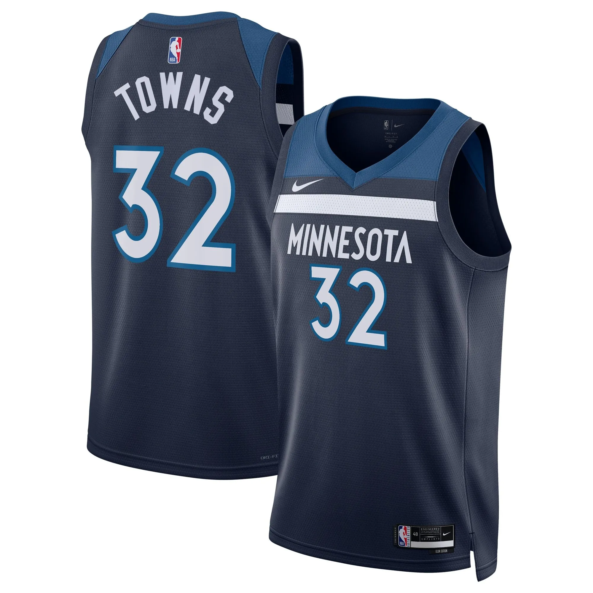 Karl-Anthony Towns Minnesota Timberwolves  Unisex Swingman Jersey - Icon Edition - Navy