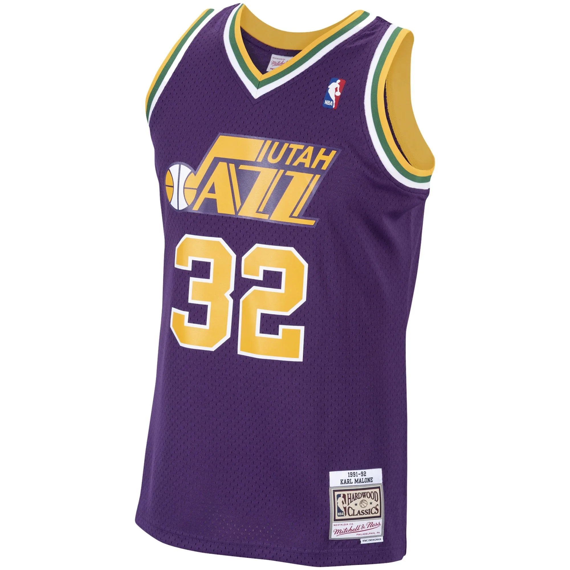 Karl Malone Utah Jazz Mitchell & Ness 1991/92 Hardwood Classics Swingman Jersey - Purple