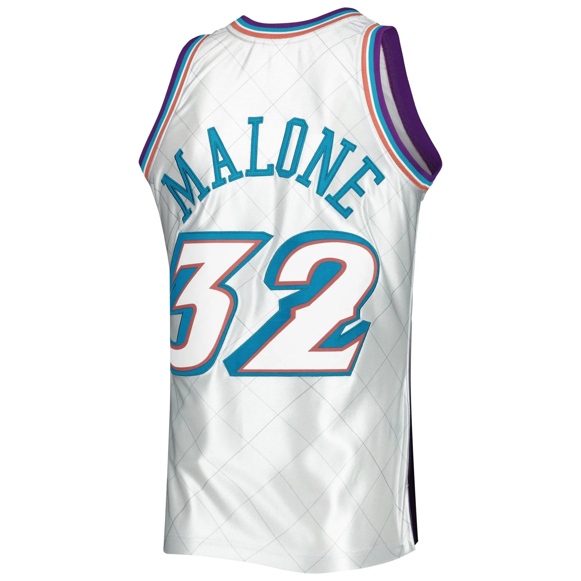 Karl Malone Utah Jazz Mitchell & Ness 1996/97 Hardwood Classics 75th Anniversary Swingman Jersey - Platinum