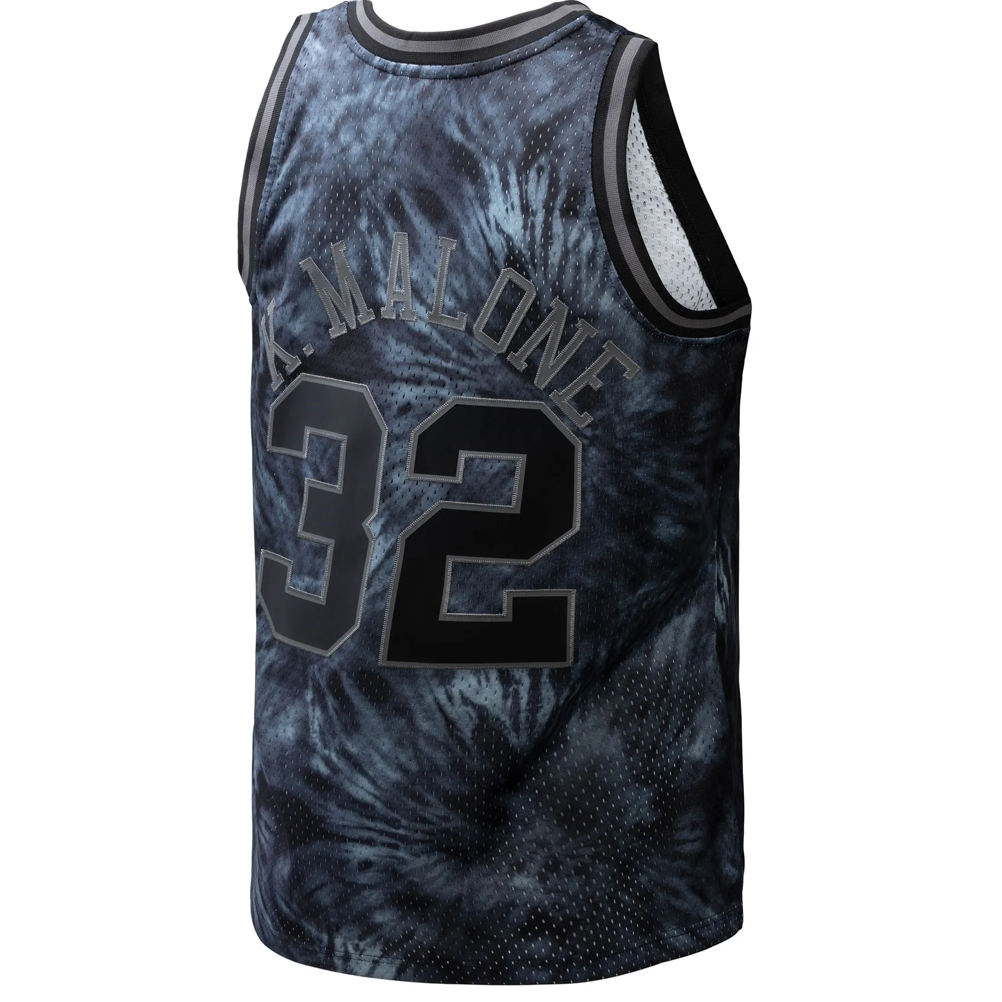 Karl Malone Utah Jazz Mitchell & Ness Hardwood Classics 1991/92 Tie-Dye Swingman Jersey - Black