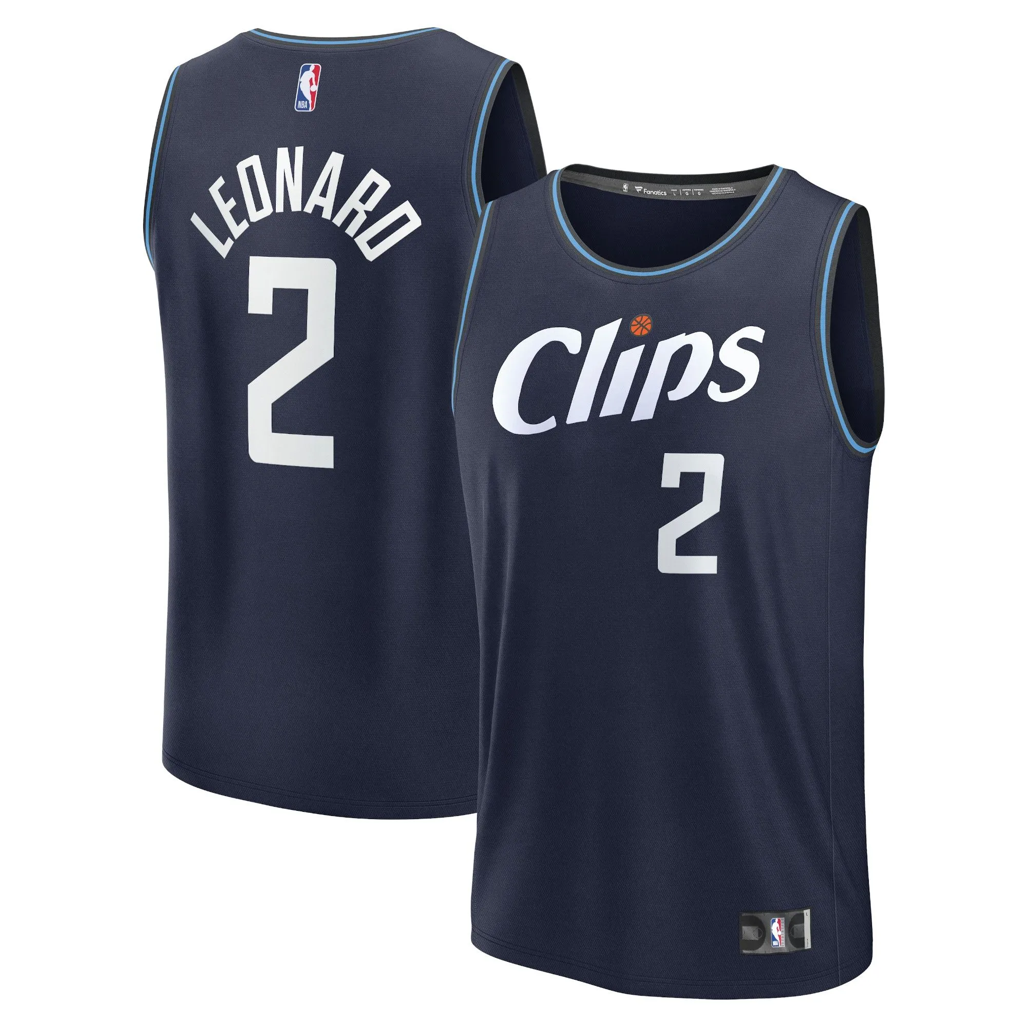 Kawhi Leonard LA Clippers Fanatics Branded Fast Break Jersey - Navy - City Edition