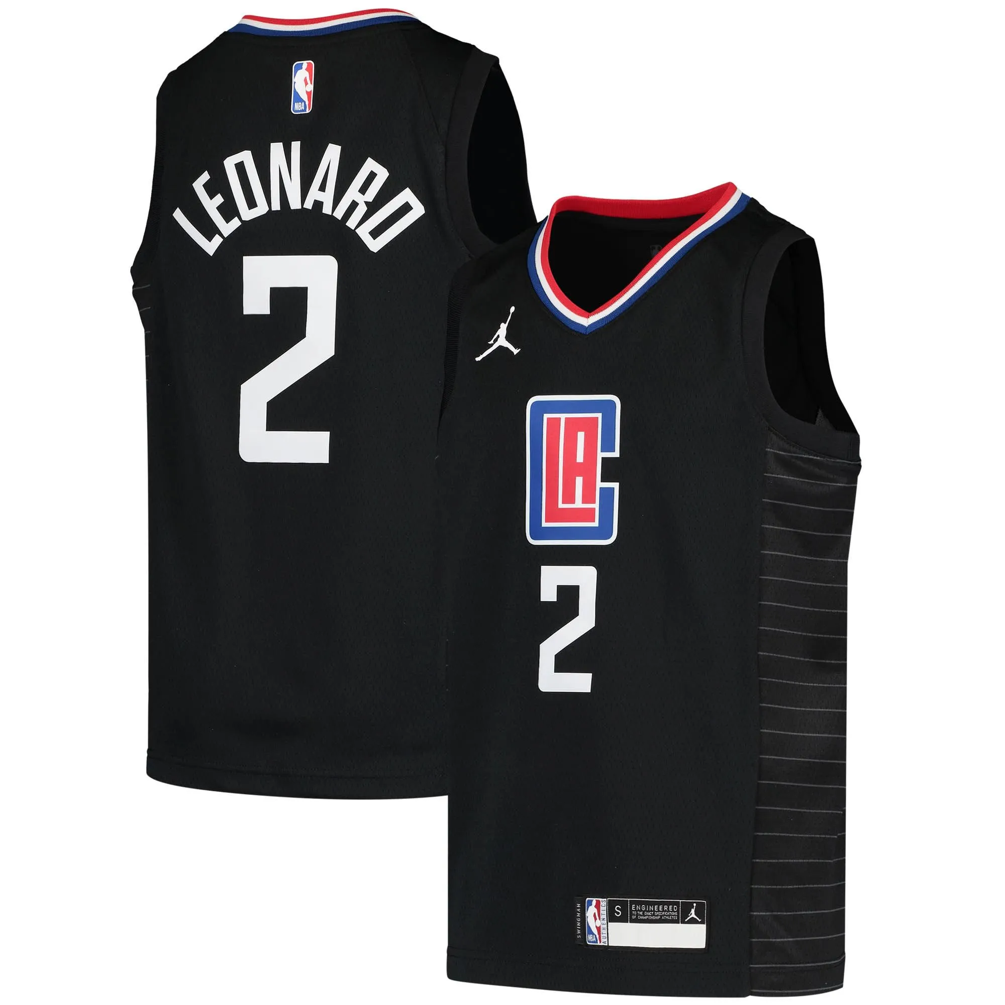 Kawhi Leonard LA Clippers Jordan Brand Youth 2020/21 Swingman Player Jersey - Black - Statement Edition