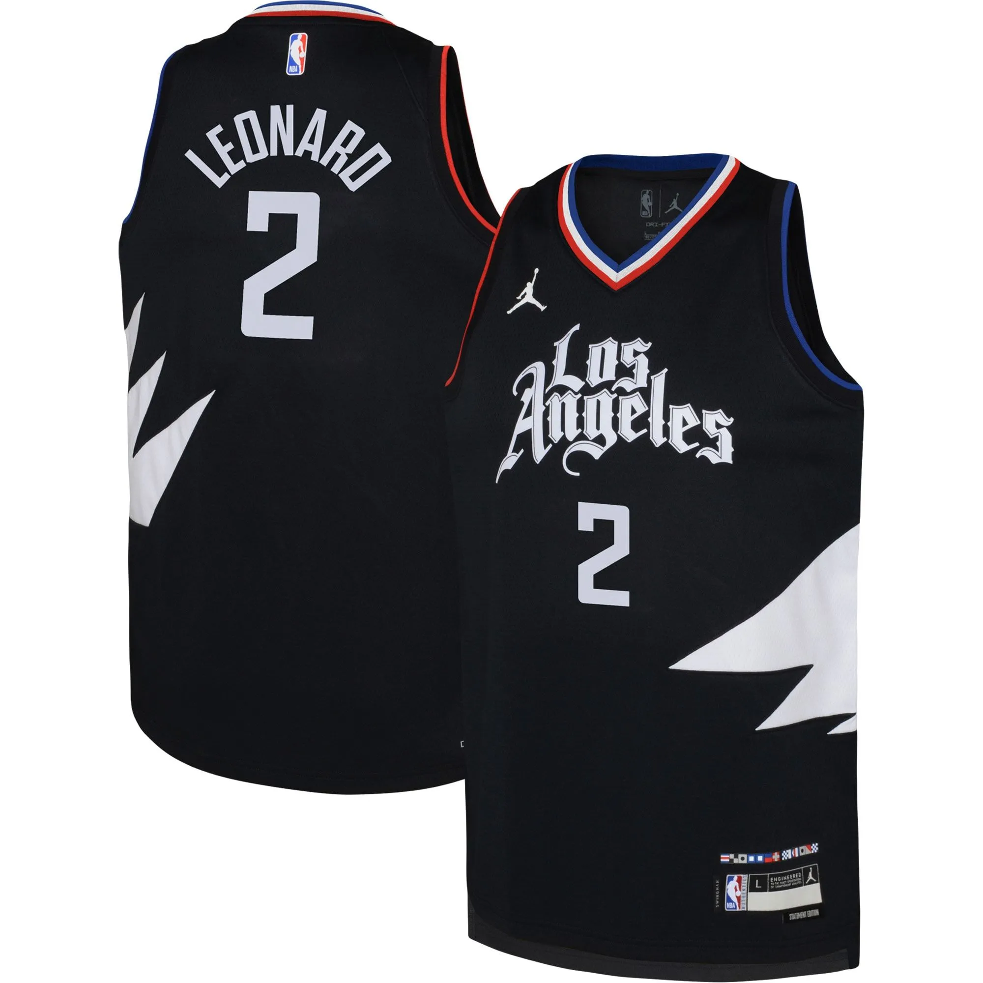 Kawhi Leonard LA Clippers Jordan Brand Youth Swingman Jersey - Statement Edition - Black