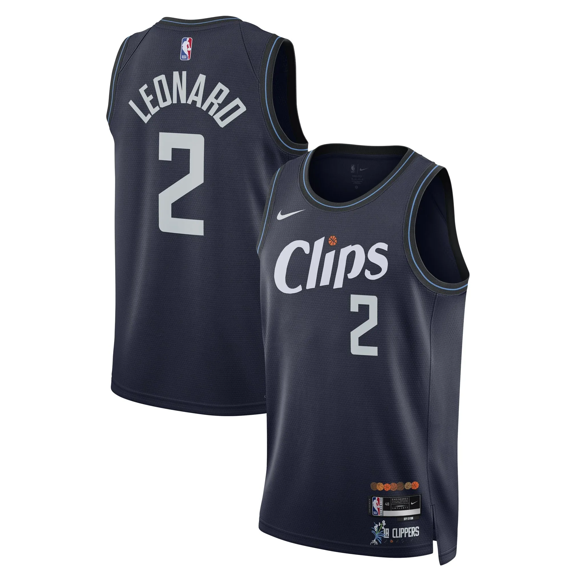 Kawhi Leonard LA Clippers  Unisex 2023/24 Swingman Jersey - Navy - City Edition