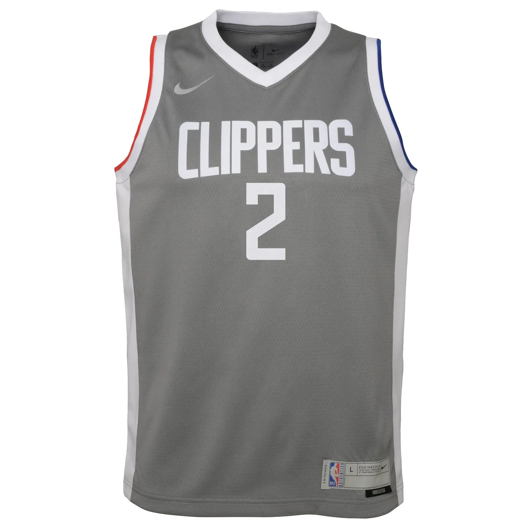 Kawhi Leonard LA Clippers  Youth 2020/21 Swingman Player Jersey Gray - Earned Edition