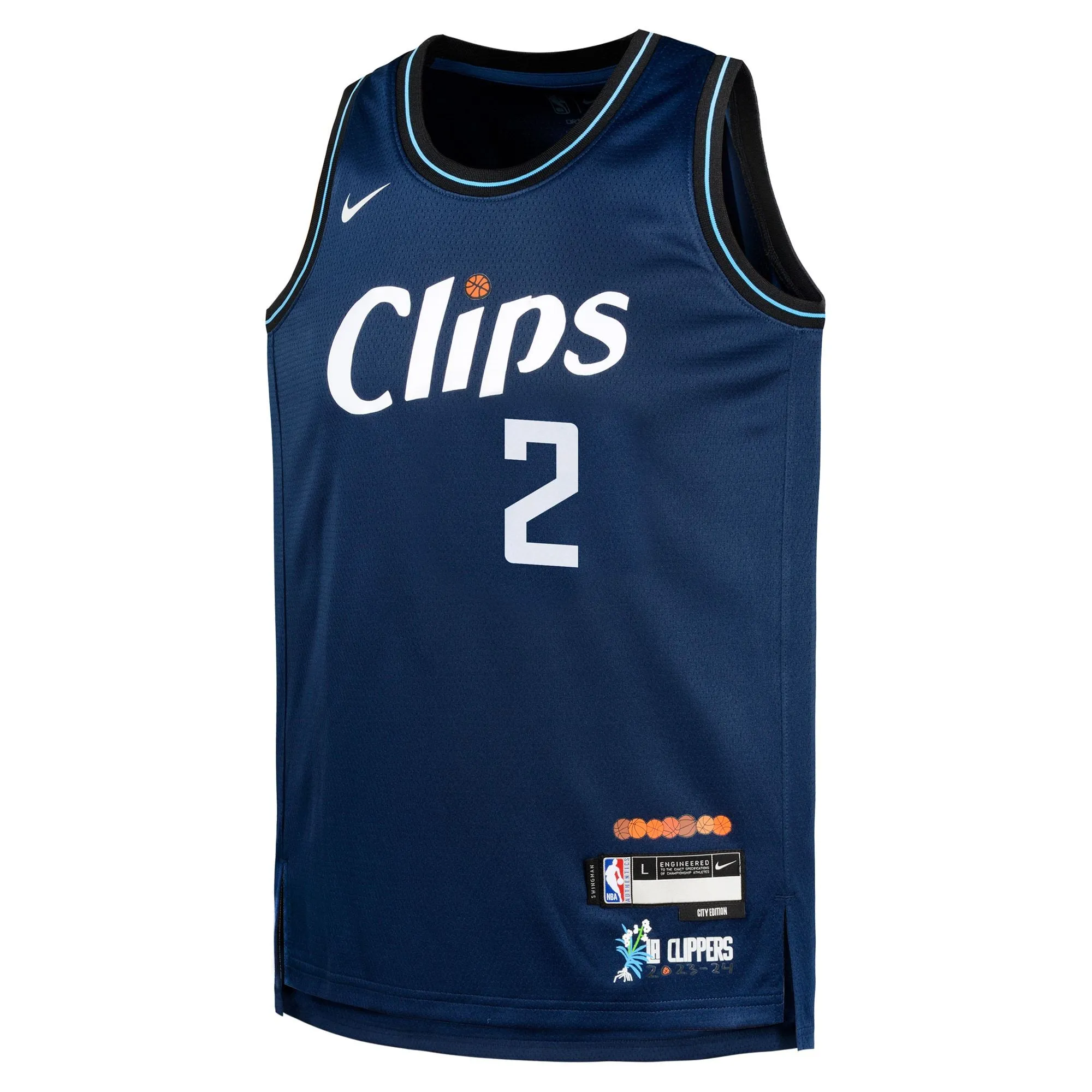 Kawhi Leonard LA Clippers  Youth  Swingman Replica Jersey - City Edition - Navy