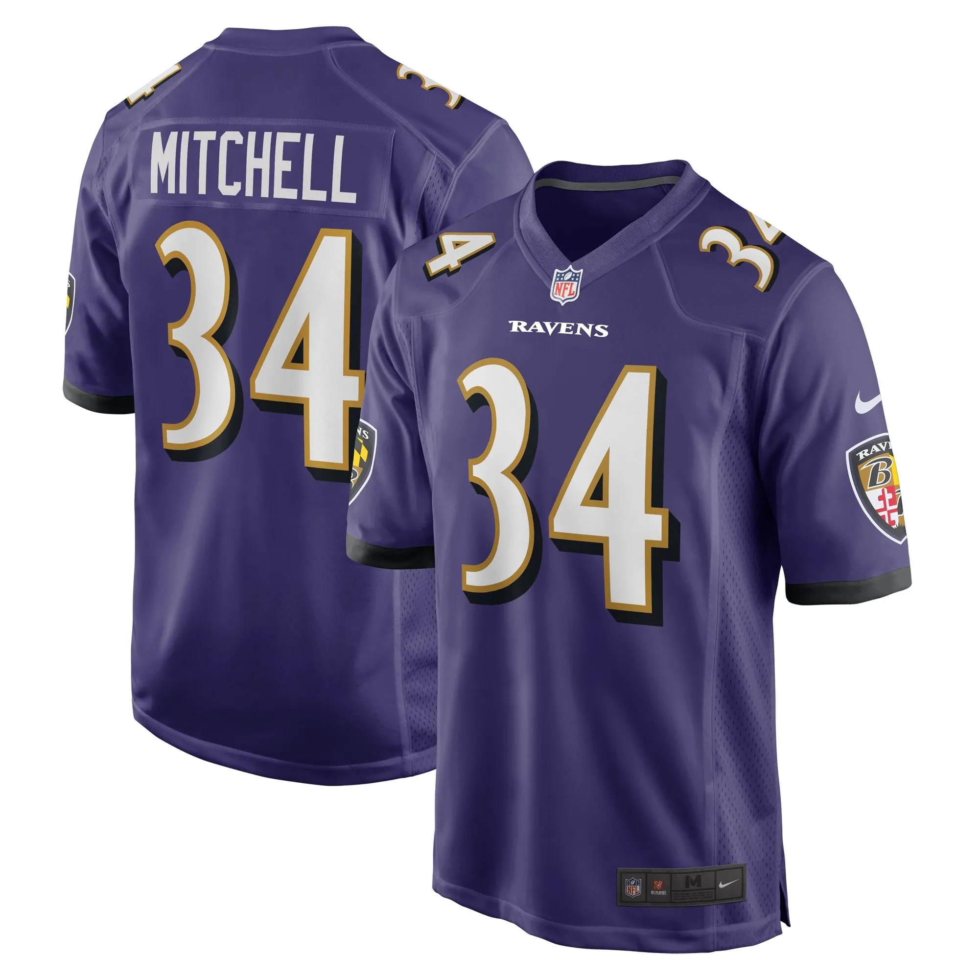 Keaton Mitchell Baltimore Ravens   Game Jersey -  Purple