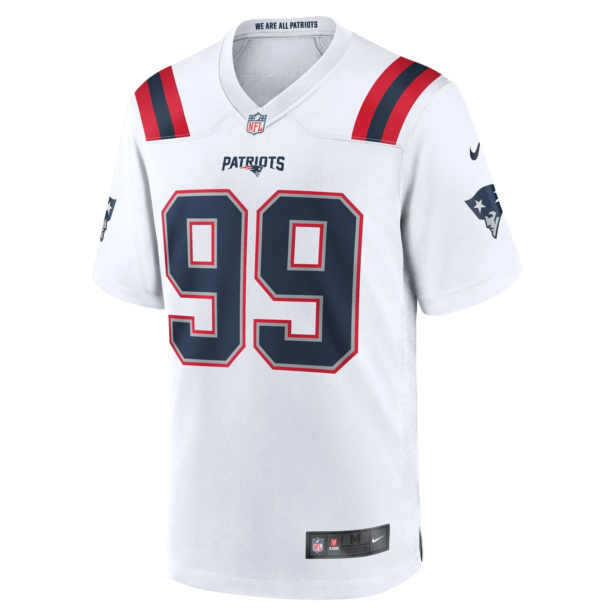 Keion White New England Patriots   Game Jersey -  White